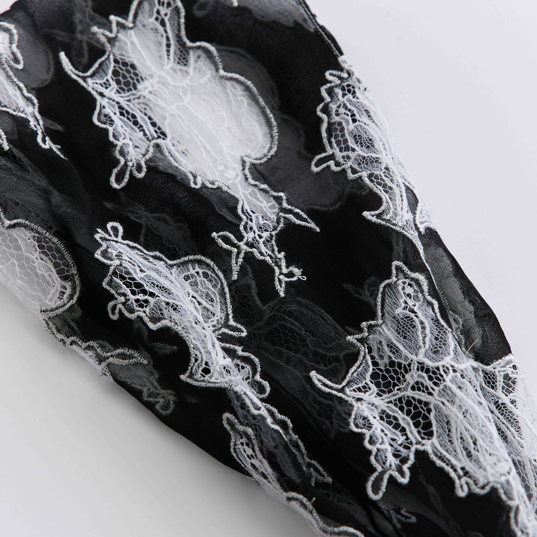 "Quiet Mastery" French top custom lace scarf—Amber Garden 