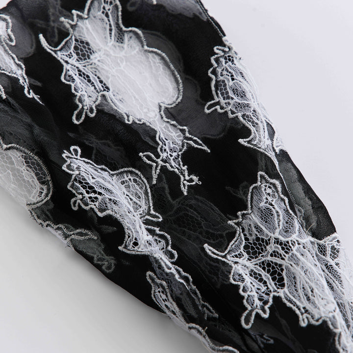 "Quiet Mastery" French top custom lace scarf—Amber Garden 