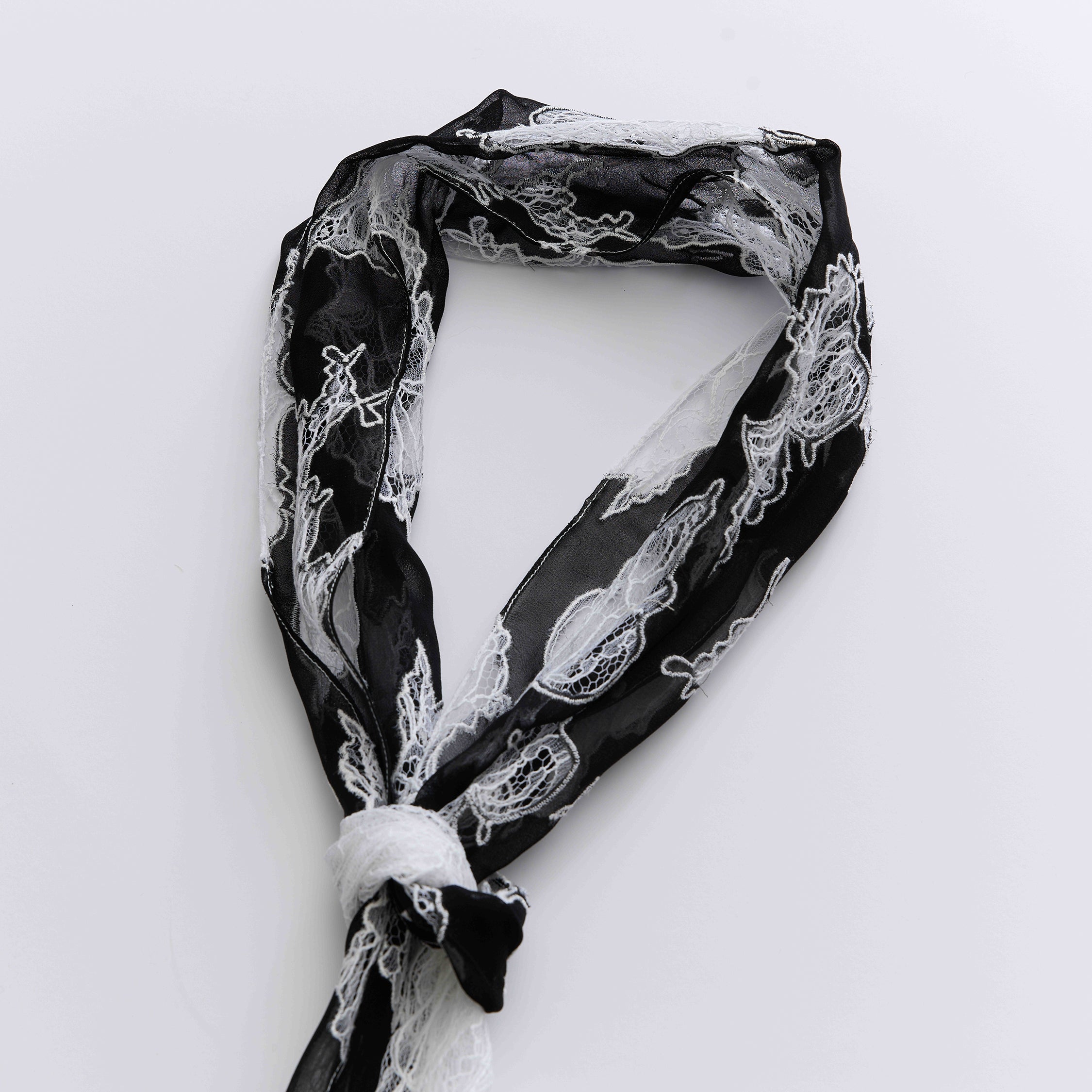 "Quiet Mastery" French top custom lace scarf—Amber Garden 