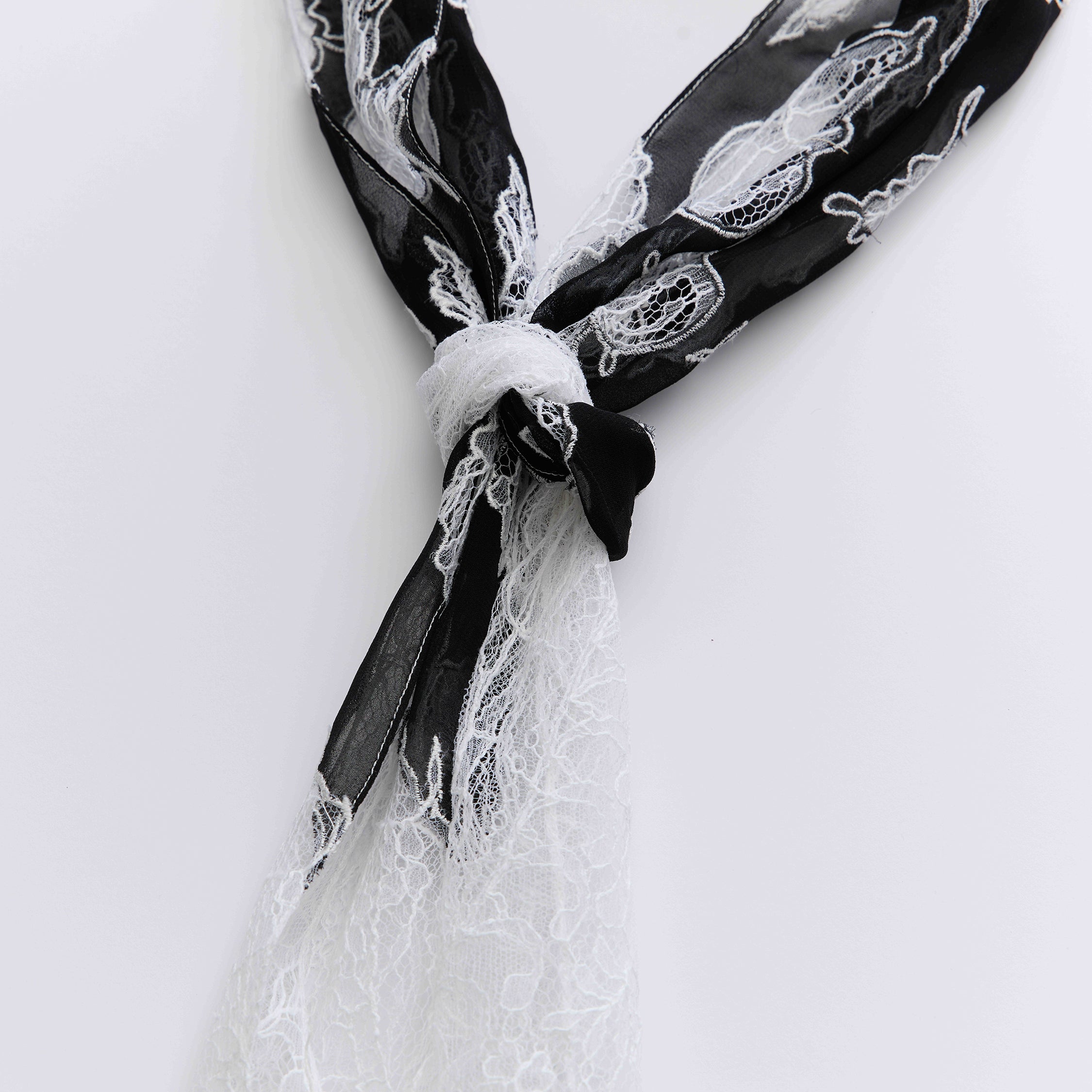 "Quiet Mastery" French top custom lace scarf—Amber Garden 