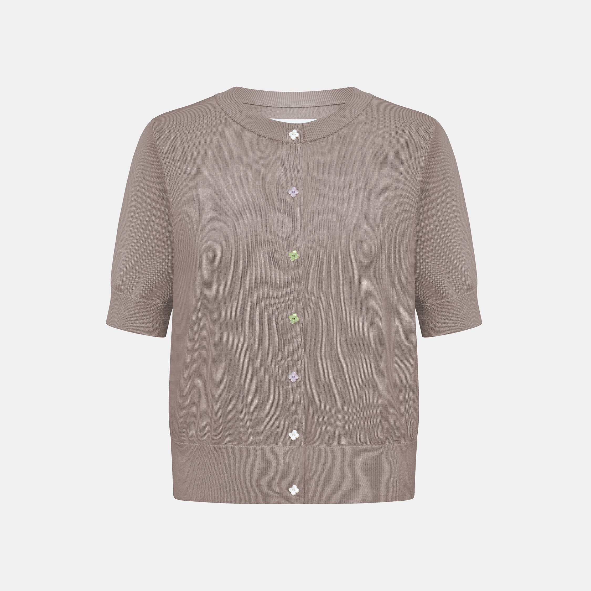 “Summer Diary”天絲柔光花釦薄織上衣—Petal Brown花影暖棕