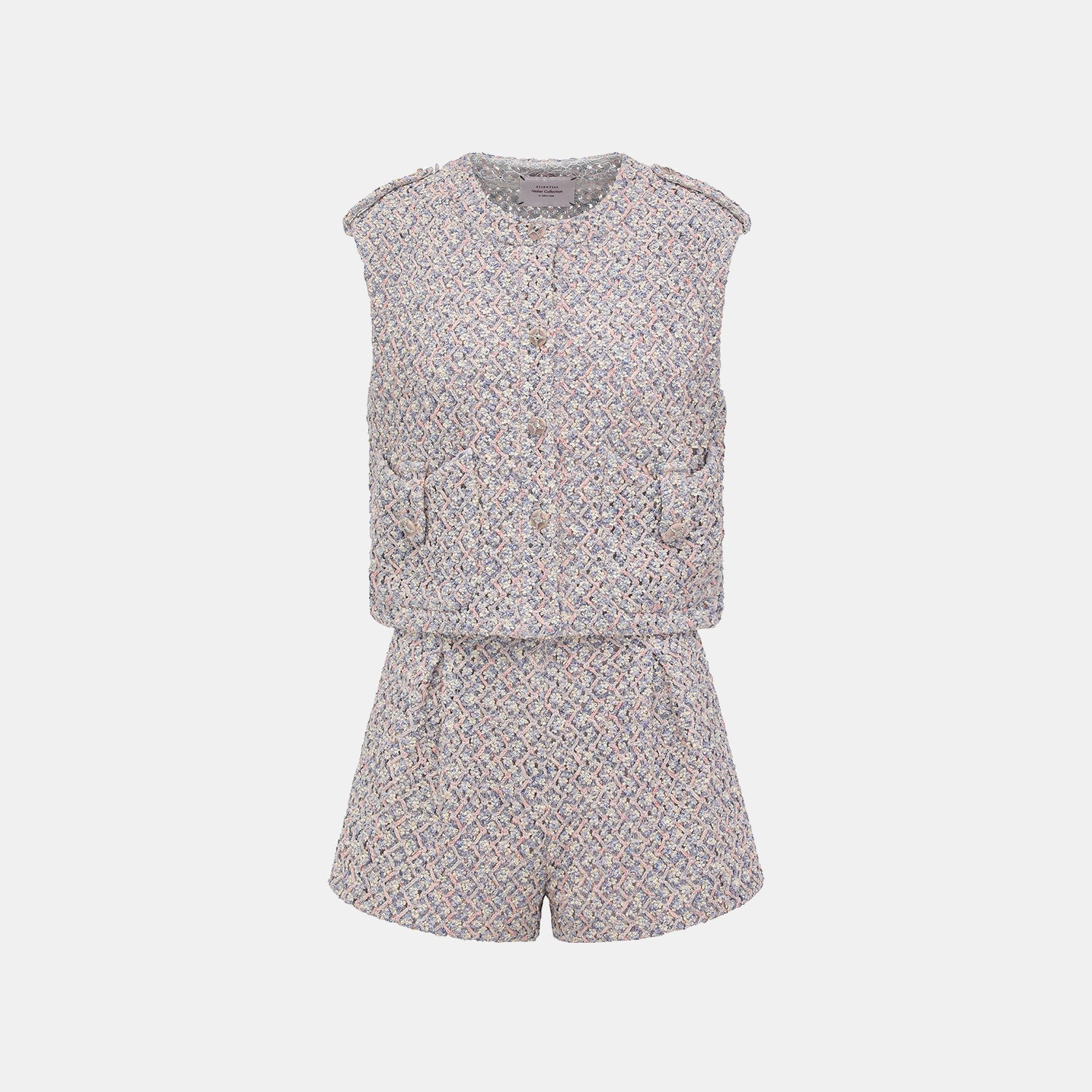 “Sloane Ave."法國高級訂製蕾絲勾織花呢短褲 —Dreaming Pond莫內睡蓮・夢池