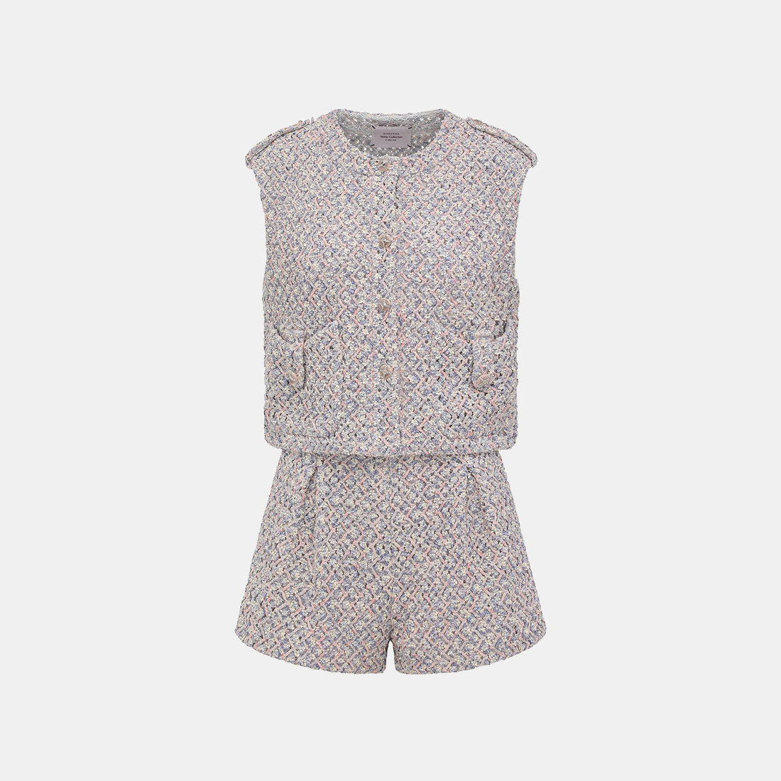 “Sloane Ave."法國高級訂製蕾絲勾織花呢短褲 —Dreaming Pond莫內睡蓮・夢池