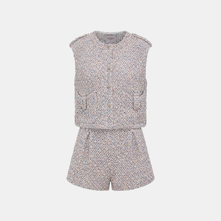 “Sloane Ave."法國高級訂製蕾絲勾織花呢馬甲背心 —Dreaming Pond莫內睡蓮・夢池