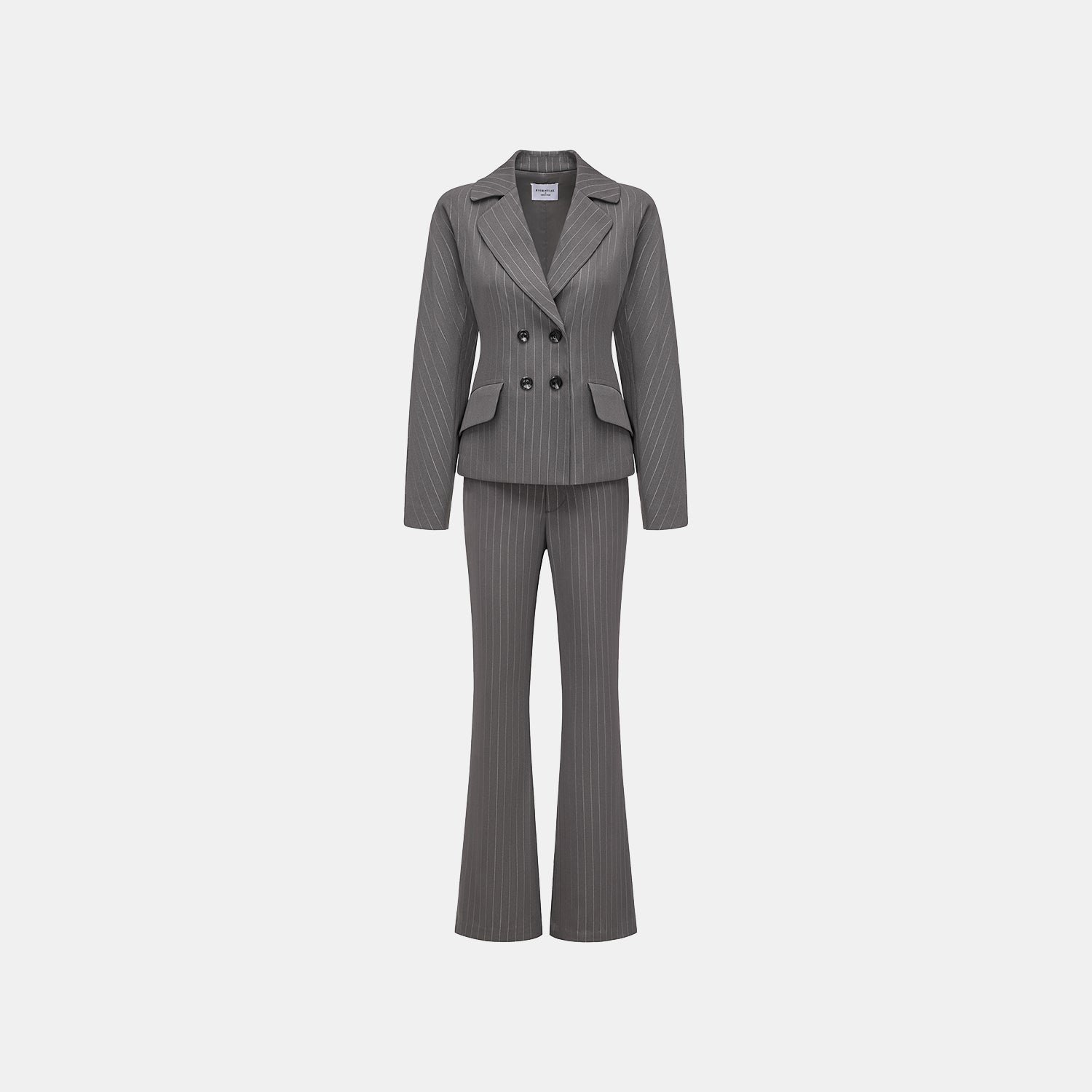 "Speak Sleek." 銀織工藝直條西裝喇叭褲—Urban Reverie藝境漫游