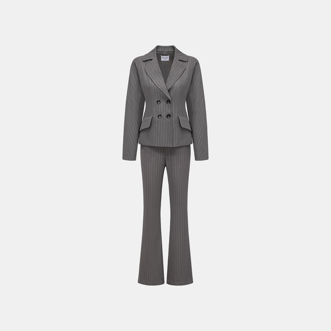 "Speak Sleek." 銀織工藝直條西裝喇叭褲—Urban Reverie藝境漫游