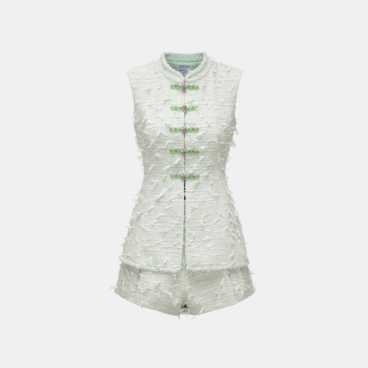 “春意” 輕薄花呢輕國風短褲—香苧暮春