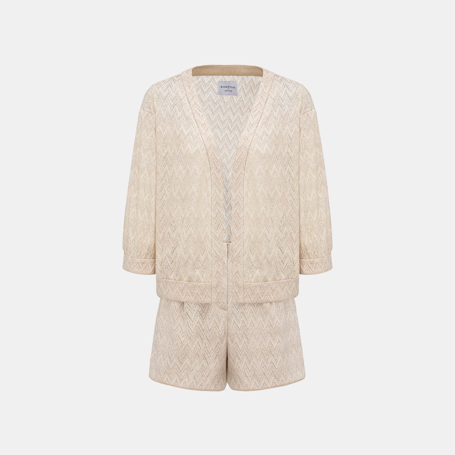 “Summer Diary”義大利Chevron山形金縷織紋針織短褲—Isle Breeze沙嶼暖風