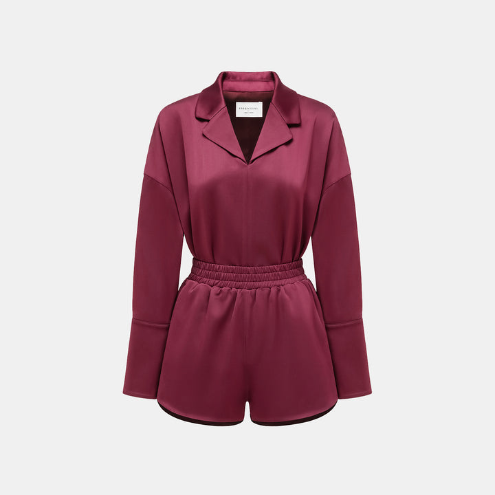 "Easy-go Chic" Heavy Acetate Lounge Shorts - Velvet Purple 