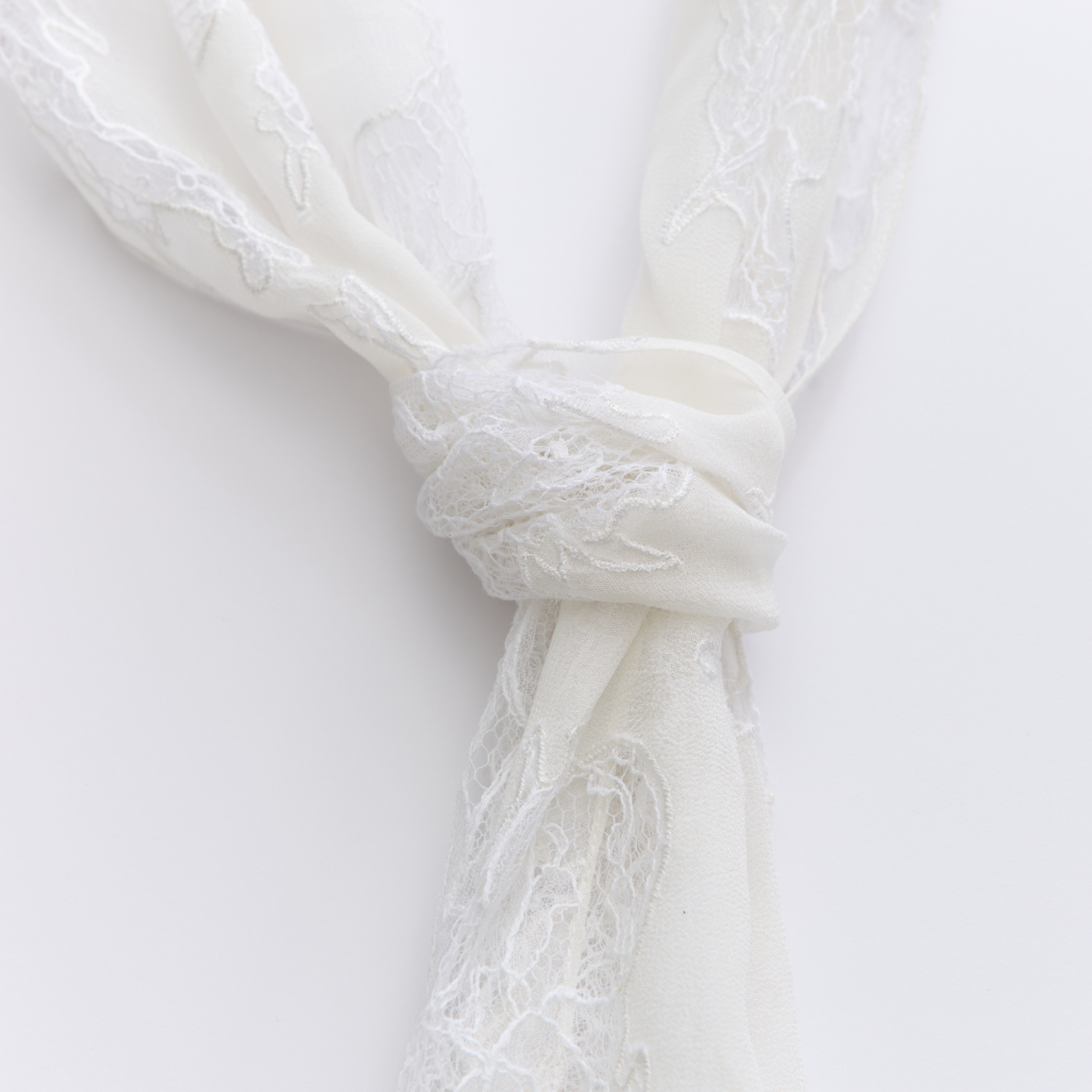"Quiet Mastery" French top custom lace scarf—Amber Garden 