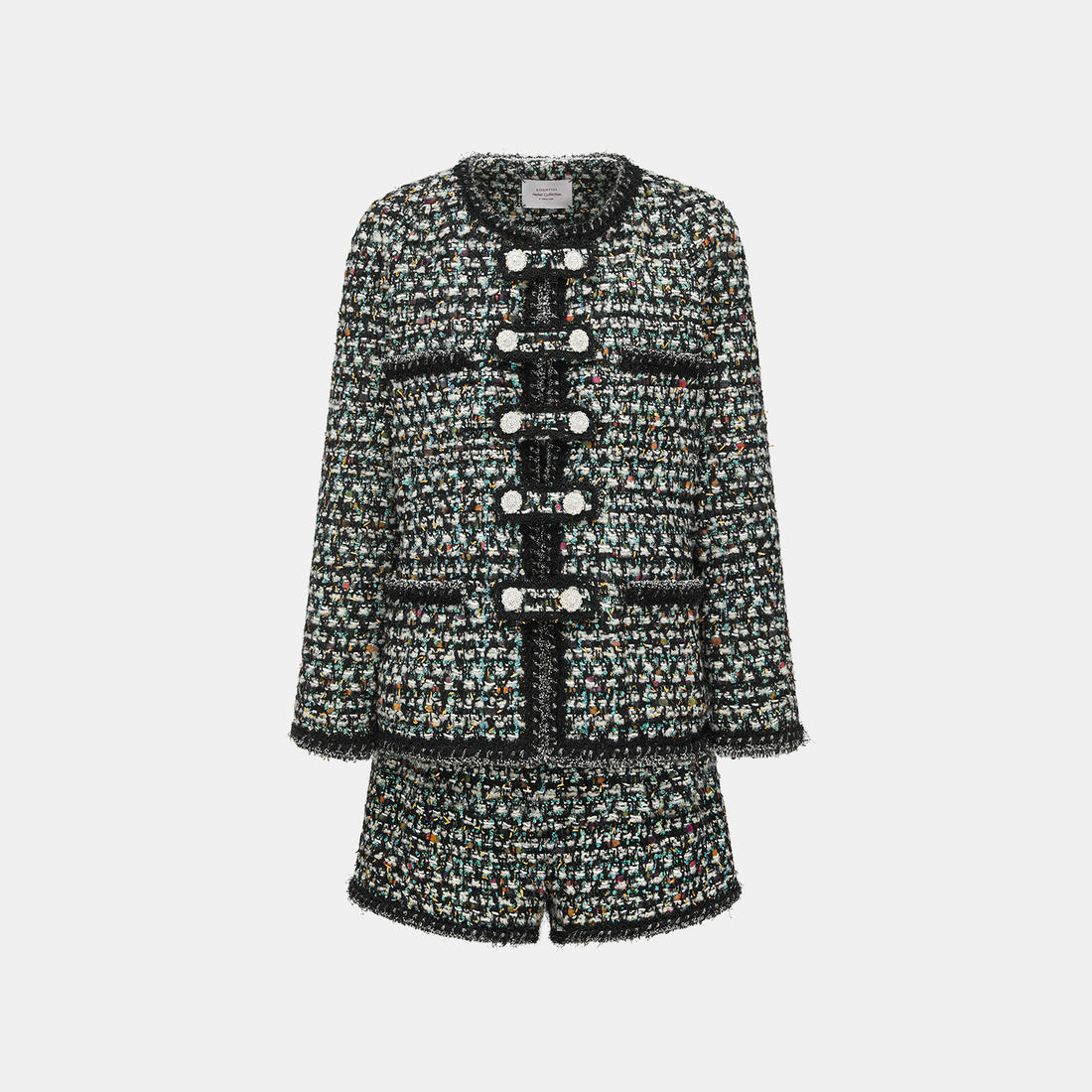 "Couture Impression."法國頂級羊毛棱光彩織花呢經典No.4外套—Galaxy Jardin銀光花境