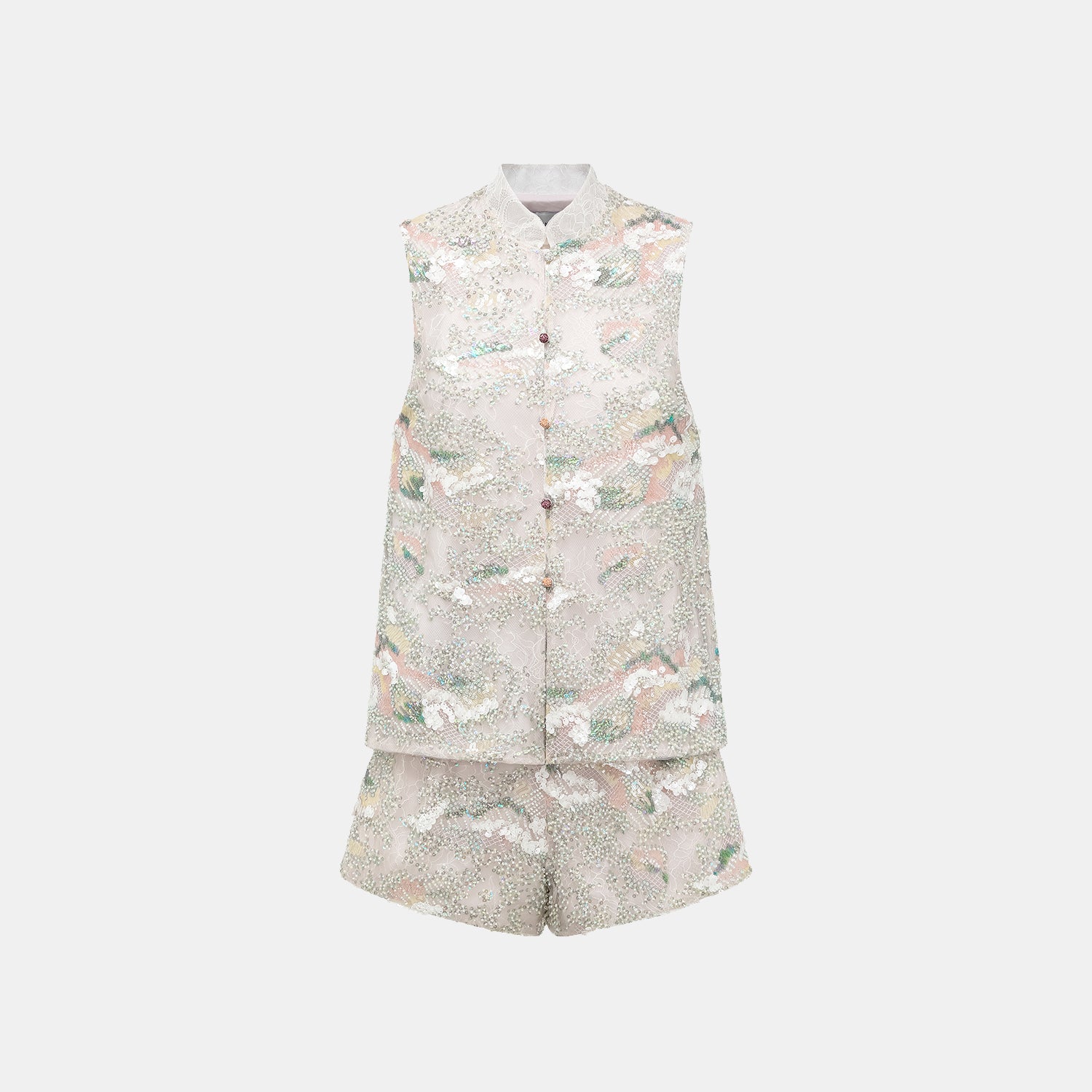 "Imperial Gala." 奢華蕾絲珠繡短褲—疏影輕煙