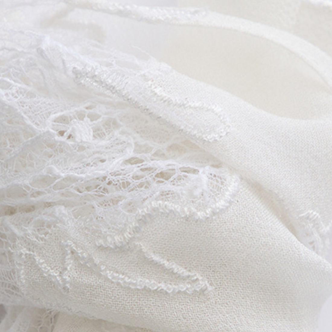 "Quiet Mastery" French top custom lace scarf—Amber Garden 
