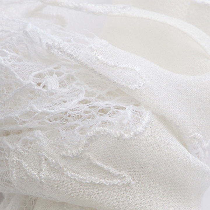 "Quiet Mastery" French top custom lace scarf—Amber Garden 