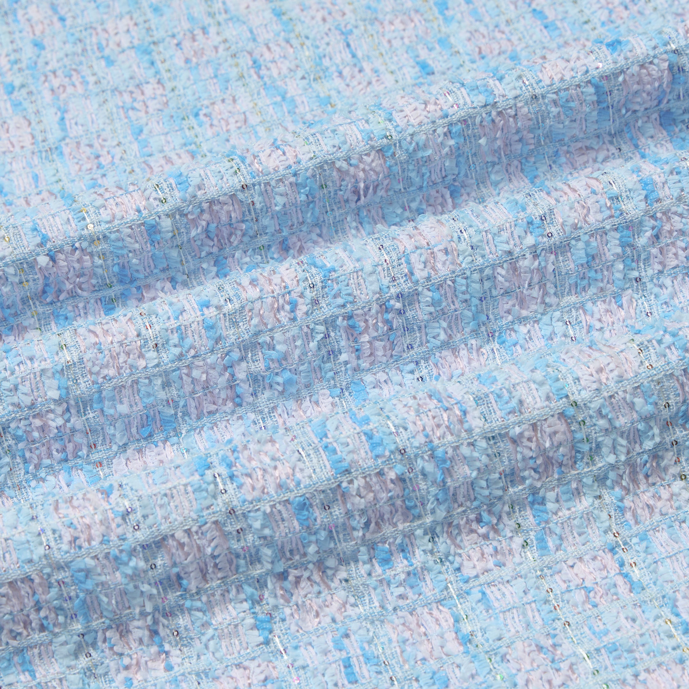 "Chelsea Citywalk." 法國立體簇紗亮片花呢外套—Blue Haze藍調清晨