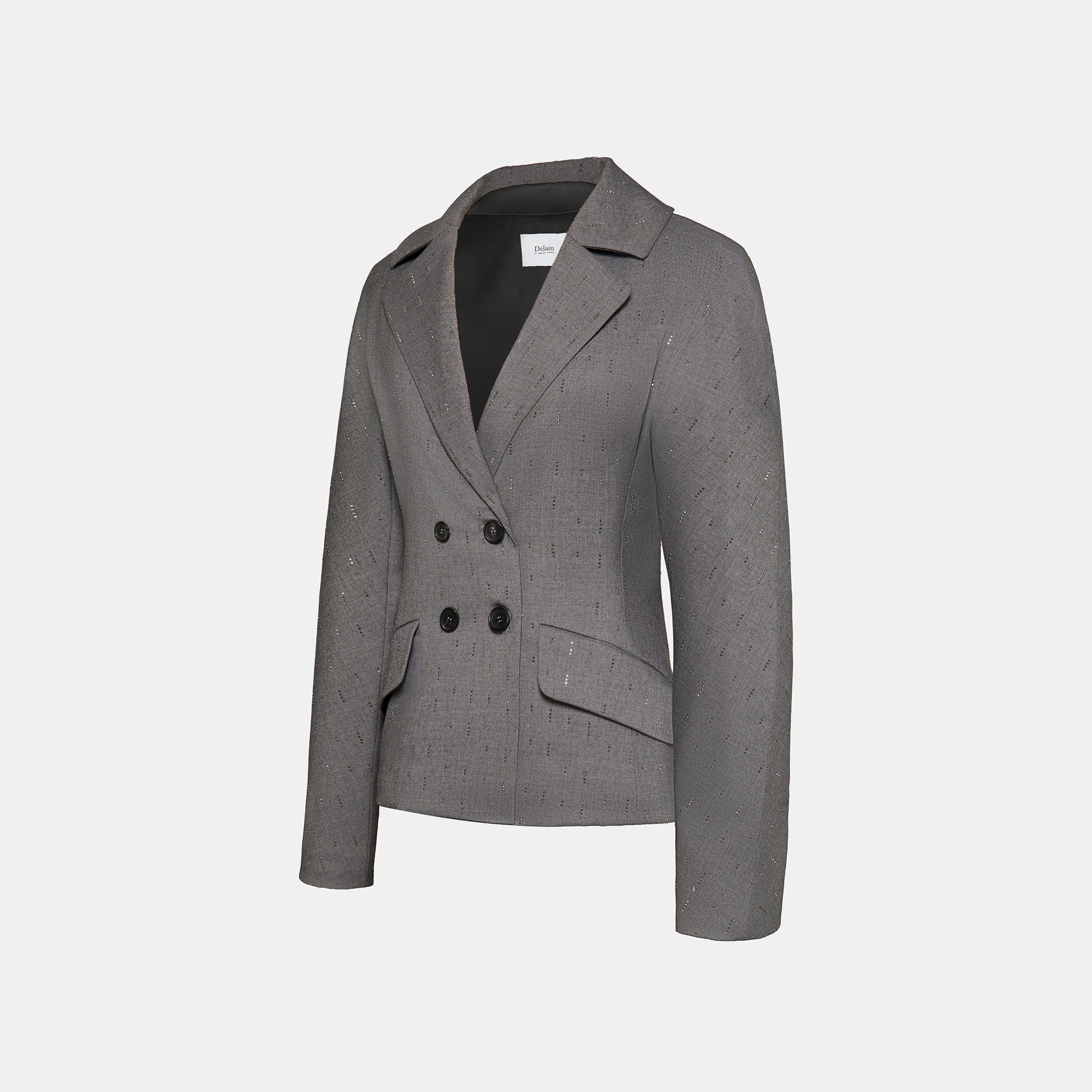"Speak Sleek." 義大利手工鑽飾工藝西裝外套—Silverfall Grace銀光漫落