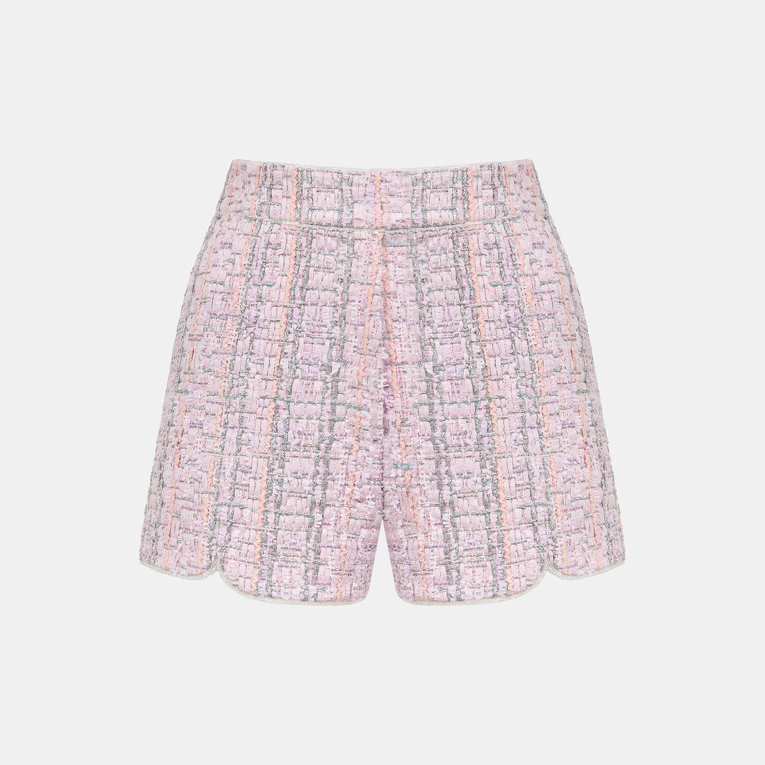 “Brunch at Ritz”法國羽紗彩線銀織花呢短褲—Rosé Lumière 瑰光曉曦