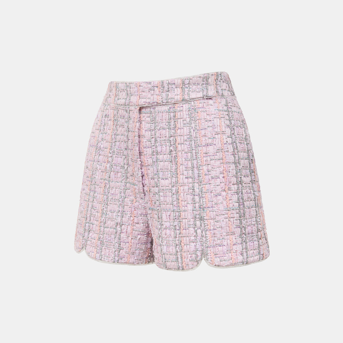 “Brunch at Ritz”法國羽紗彩線銀織花呢短褲—Rosé Lumière 瑰光曉曦