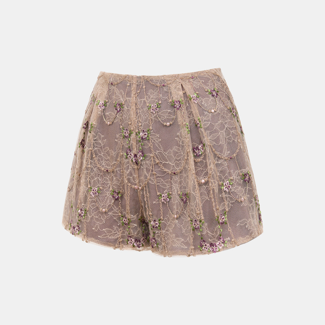 “Quiet Mastery”法國細繡織邊蕾絲短褲—Floré Chain花語藏盒