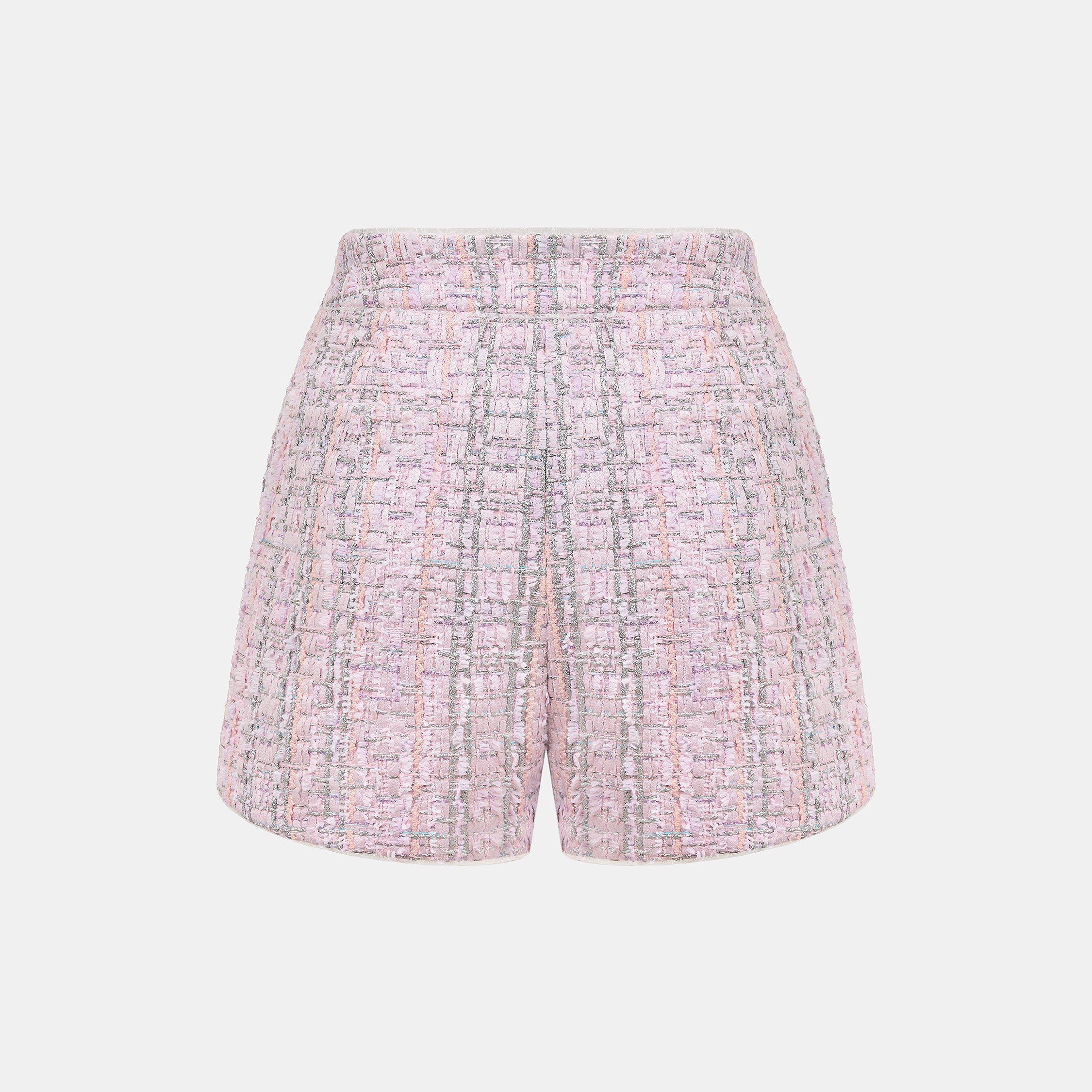 “Brunch at Ritz”法國羽紗彩線銀織花呢短褲—Rosé Lumière 瑰光曉曦