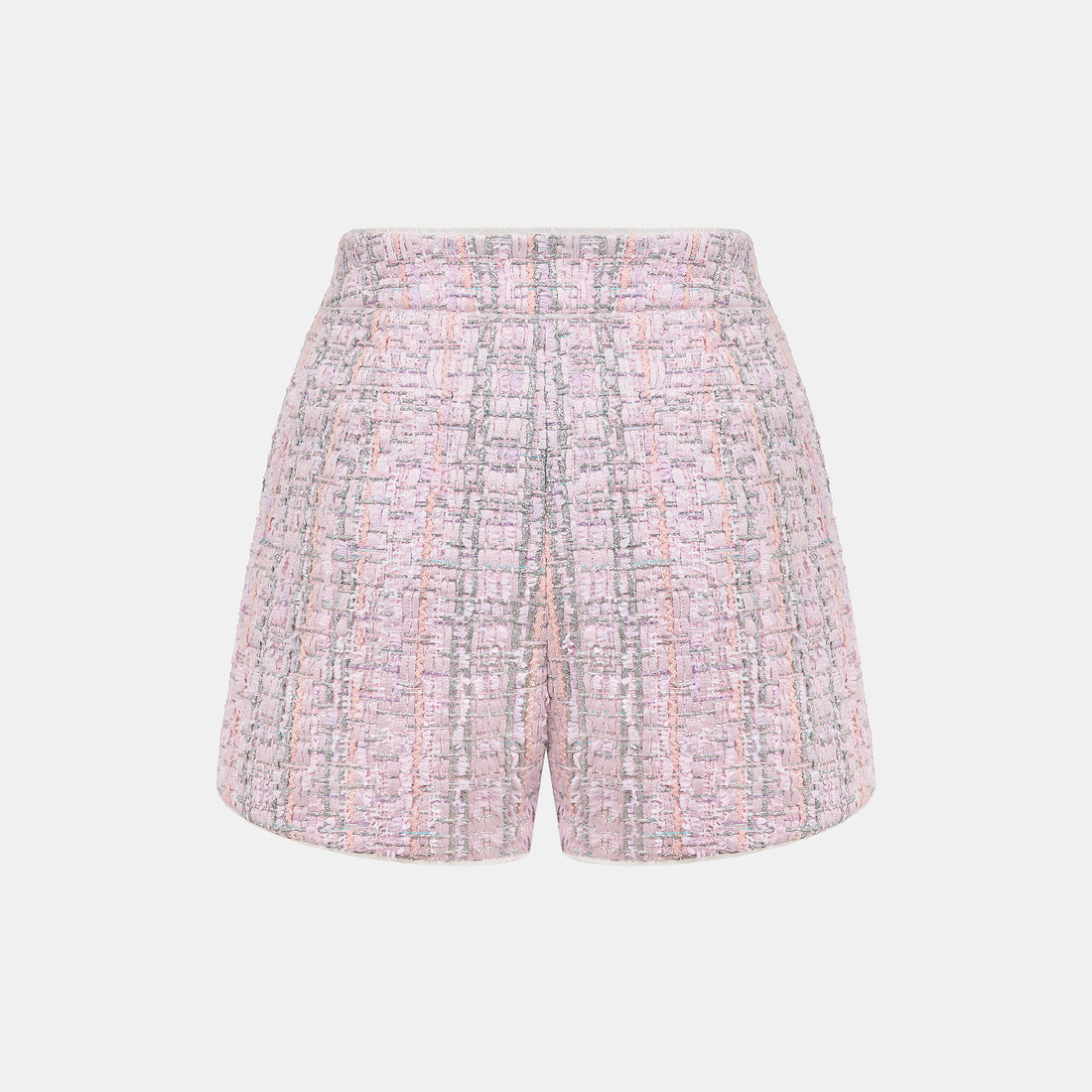“Brunch at Ritz”法國羽紗彩線銀織花呢短褲—Rosé Lumière 瑰光曉曦