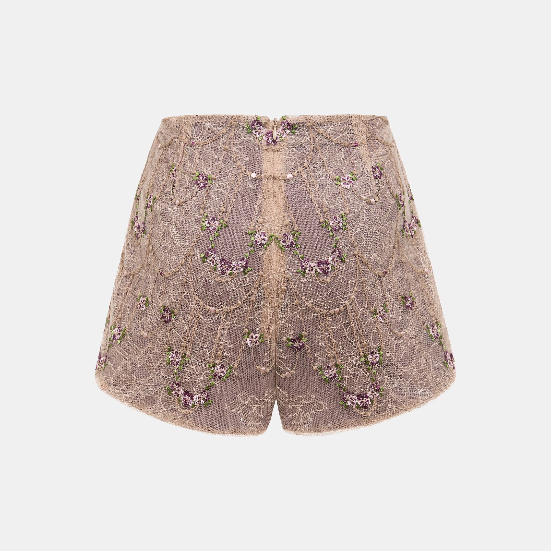 “Quiet Mastery”法國細繡織邊蕾絲短褲—Floré Chain花語藏盒