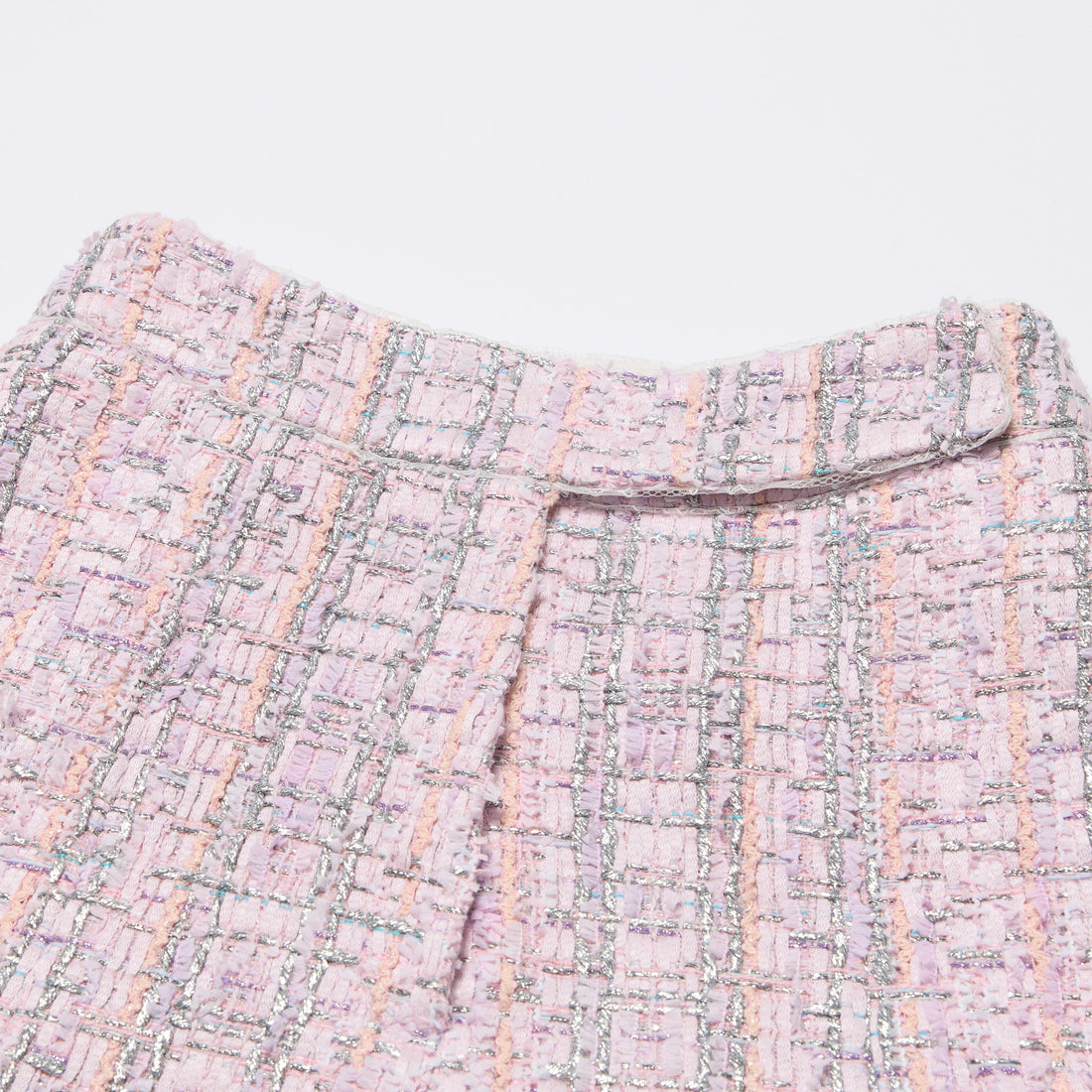 “Brunch at Ritz”法國羽紗彩線銀織花呢短褲—Rosé Lumière 瑰光曉曦