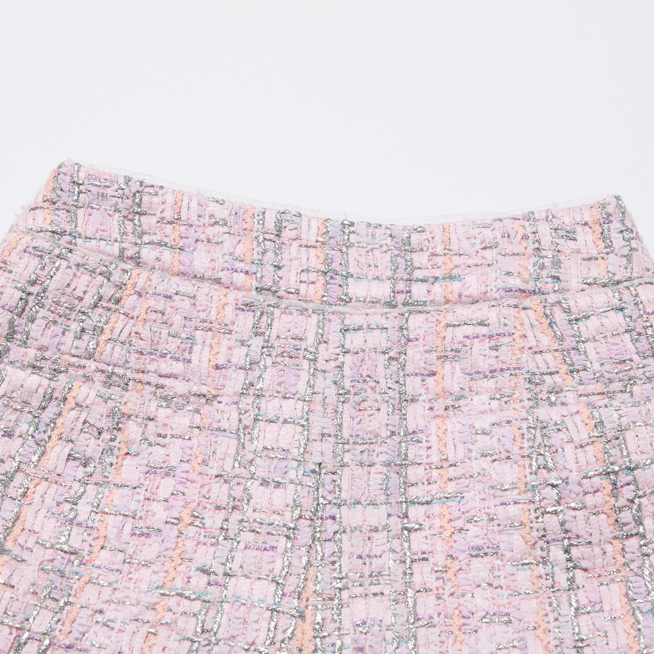 “Brunch at Ritz”法國羽紗彩線銀織花呢短褲—Rosé Lumière 瑰光曉曦