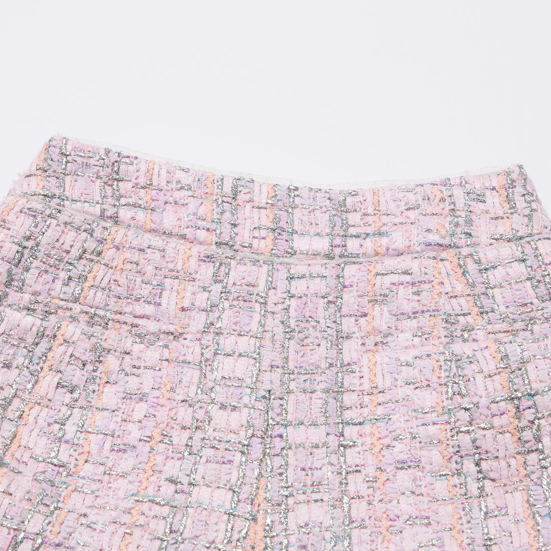 “Brunch at Ritz”法國羽紗彩線銀織花呢短褲—Rosé Lumière 瑰光曉曦