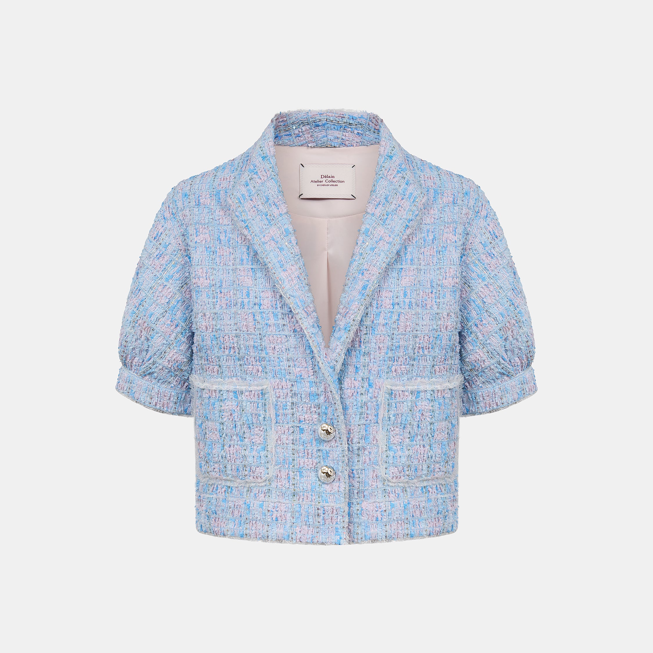 "Chelsea Citywalk." 法國立體簇紗亮片花呢外套—Blue Haze藍調清晨