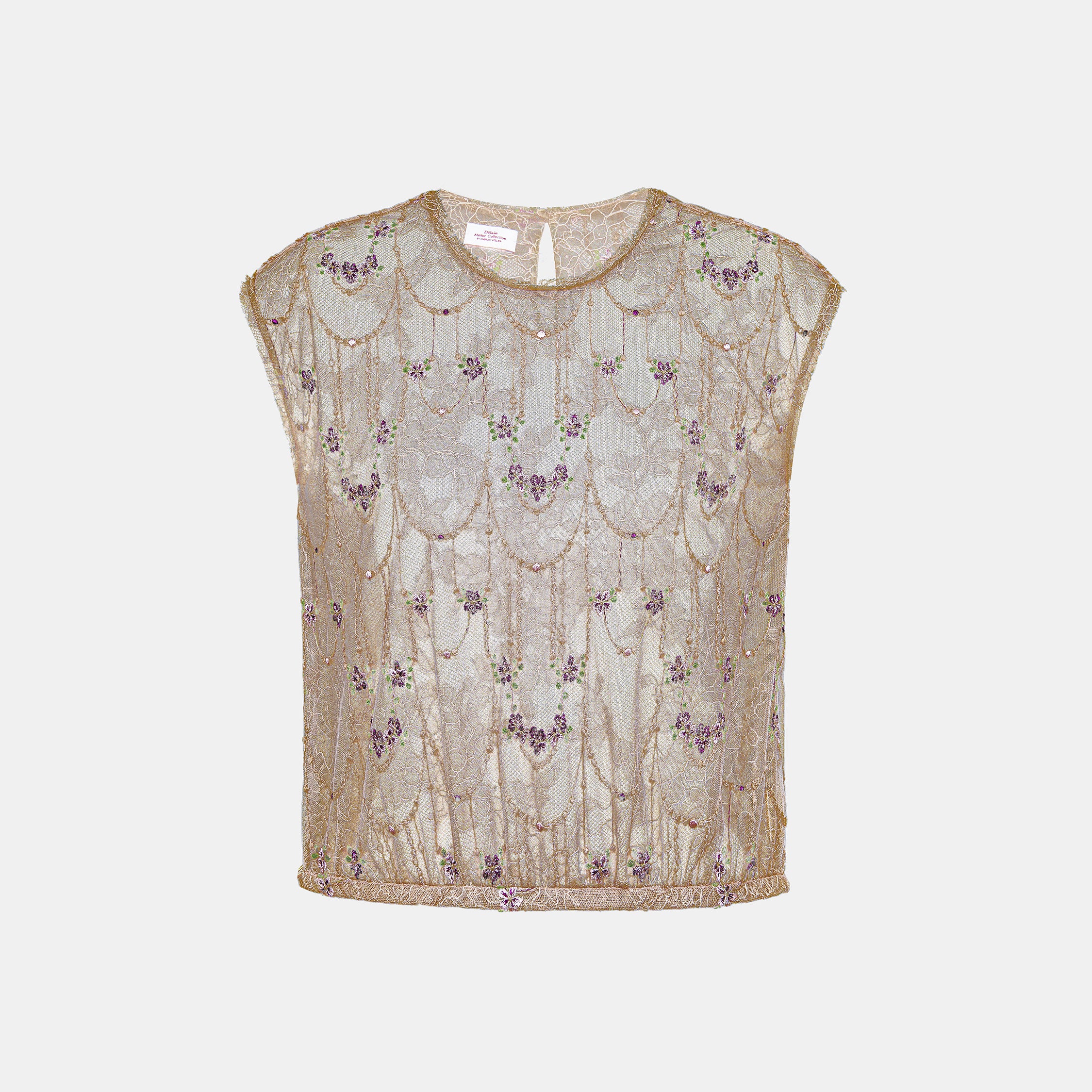 “Quiet Mastery”法國細繡織邊蕾絲背心—Floré Chain花語藏盒