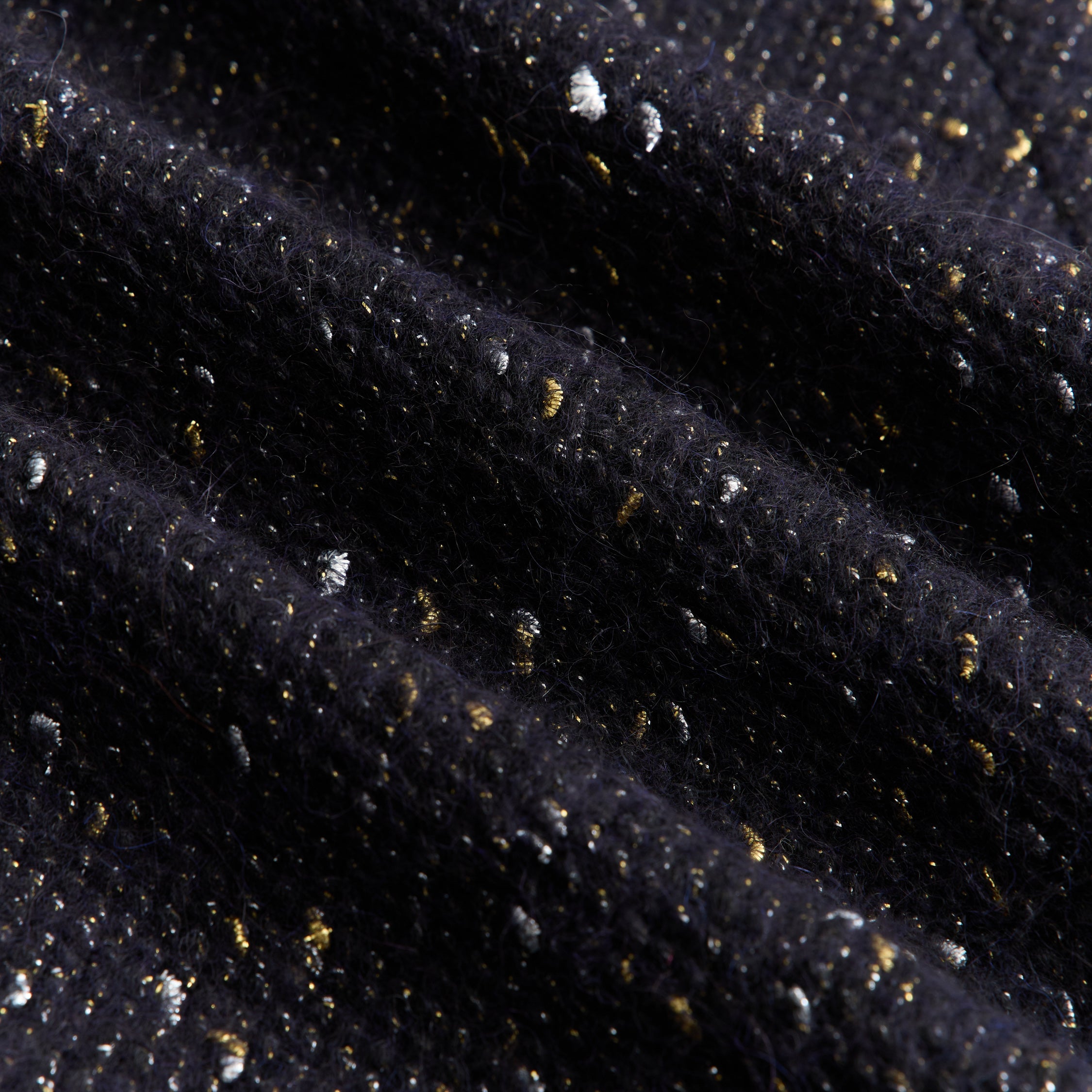 “Winter Diary”義大利立體Pebble圈絨箔金羊毛大衣—Polar Galaxy極夜星河