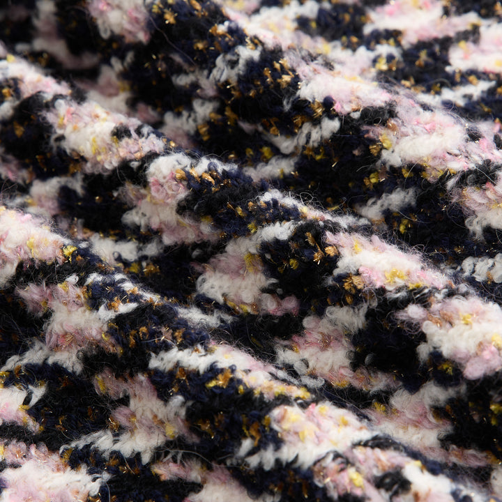 "Sloane Ave."法國羊毛柔絨縷金千鳥格經典No.4花呢外套—Garnier Noir加尼葉帷夜