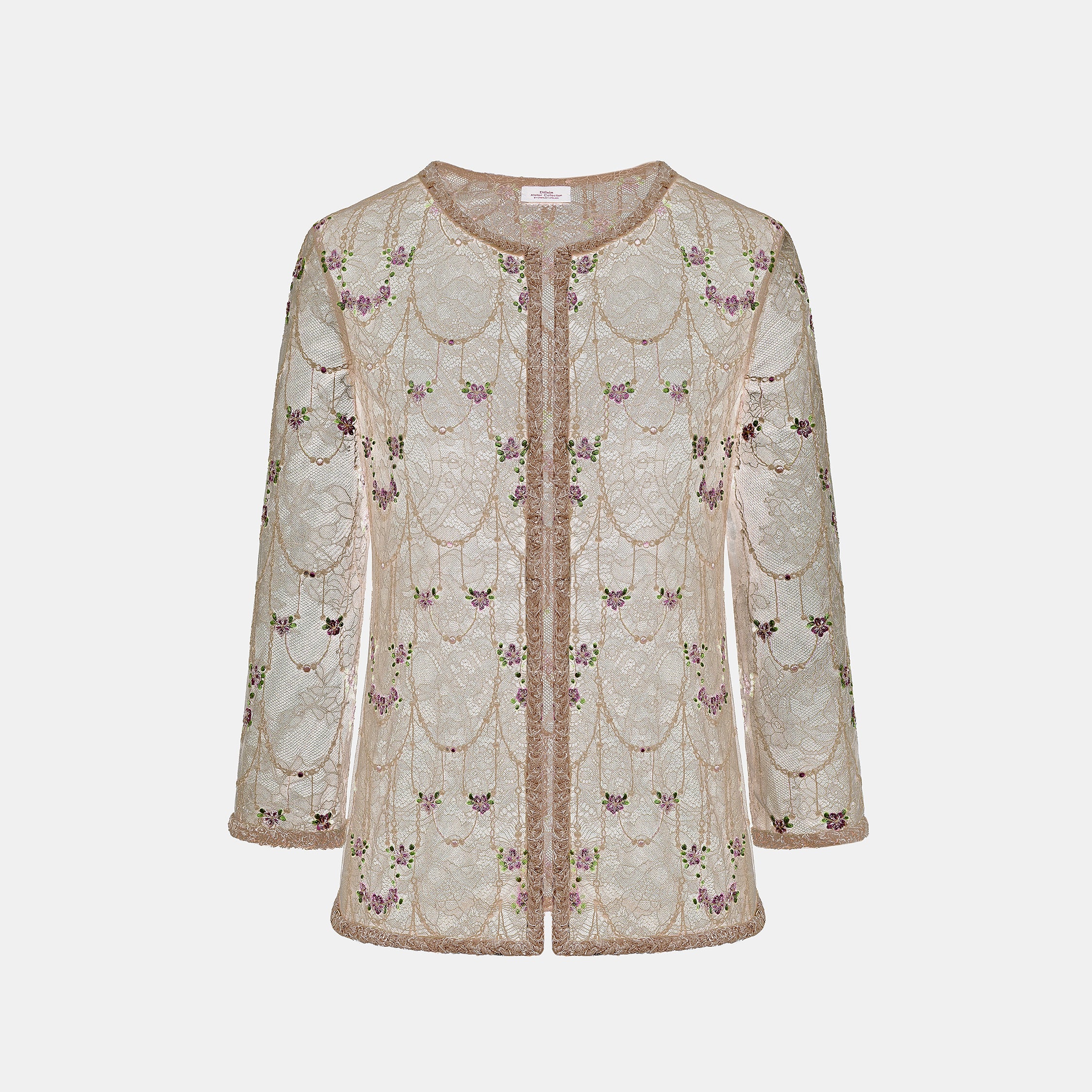 “Quiet Mastery”法國細繡織邊蕾絲開衫—Floré Chain花語藏盒