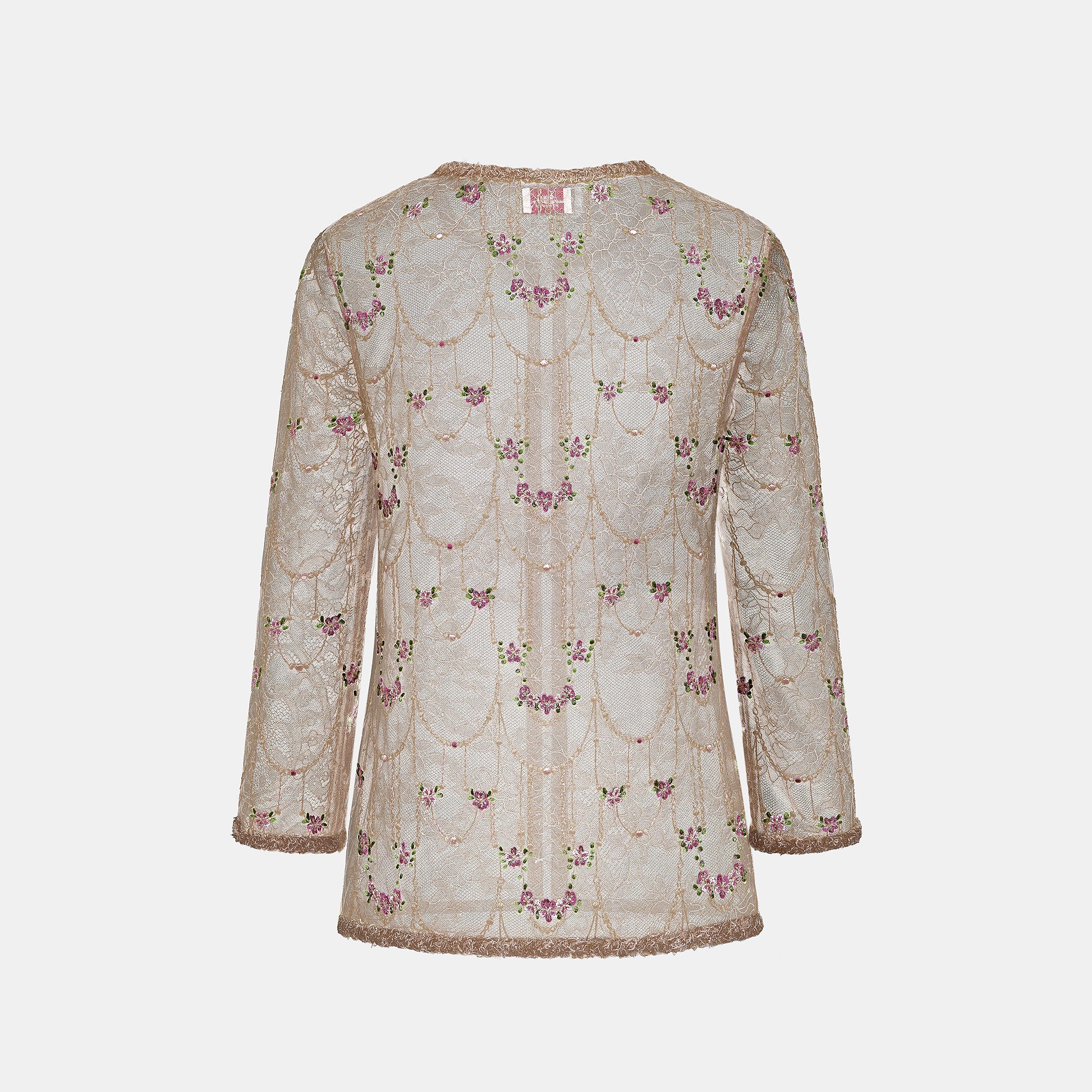 “Quiet Mastery”法國細繡織邊蕾絲開衫—Floré Chain花語藏盒