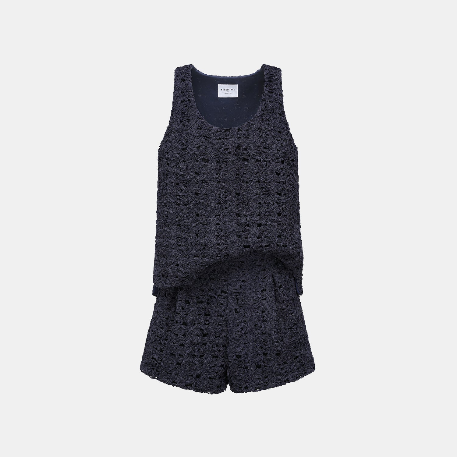 “Sloane Ave."繞畫織藝鏤花蕾絲短褲—Indigo Ballad布爾藍調