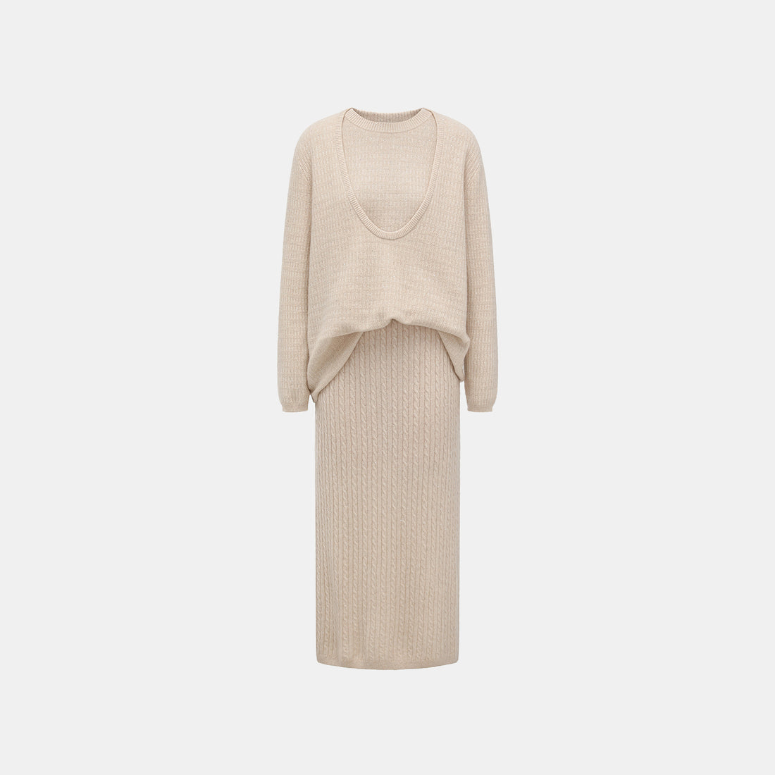 “Autumn Diary” 100% Cashmere極細絨柔星點低弧領針織上衣—Dream of Wheatfield麥田之夢