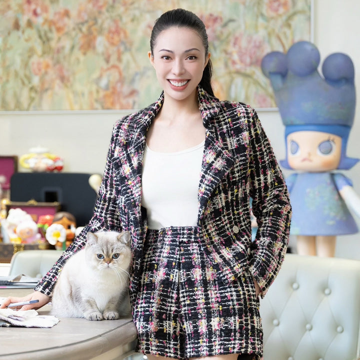 “Chelsea tea time.”法國彩線點絮花呢外套—Night Voyage午夜天際