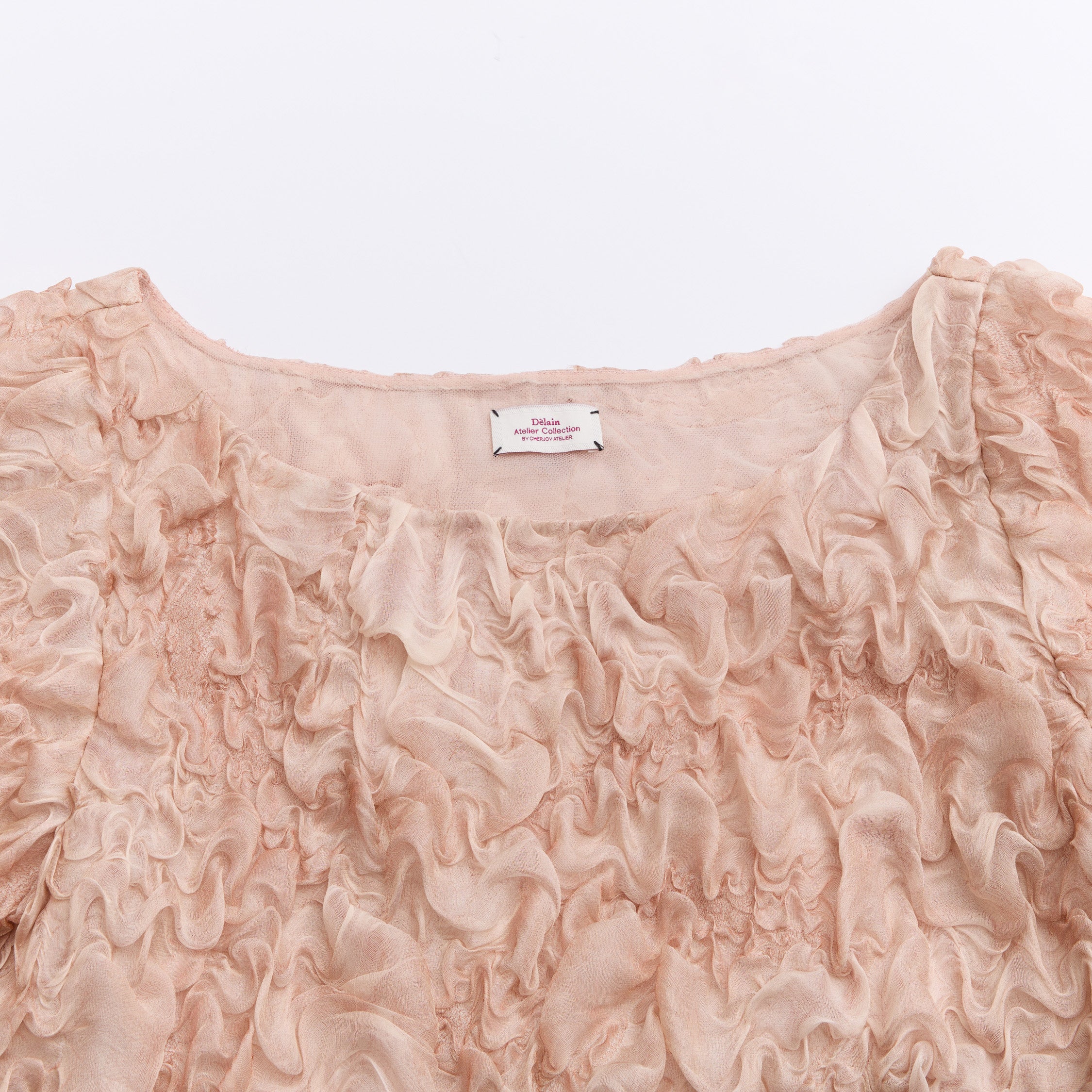 “Gallery Hours ” 義大利真絲立體藝術面料上衣—Rose Dew胭花玫瑰