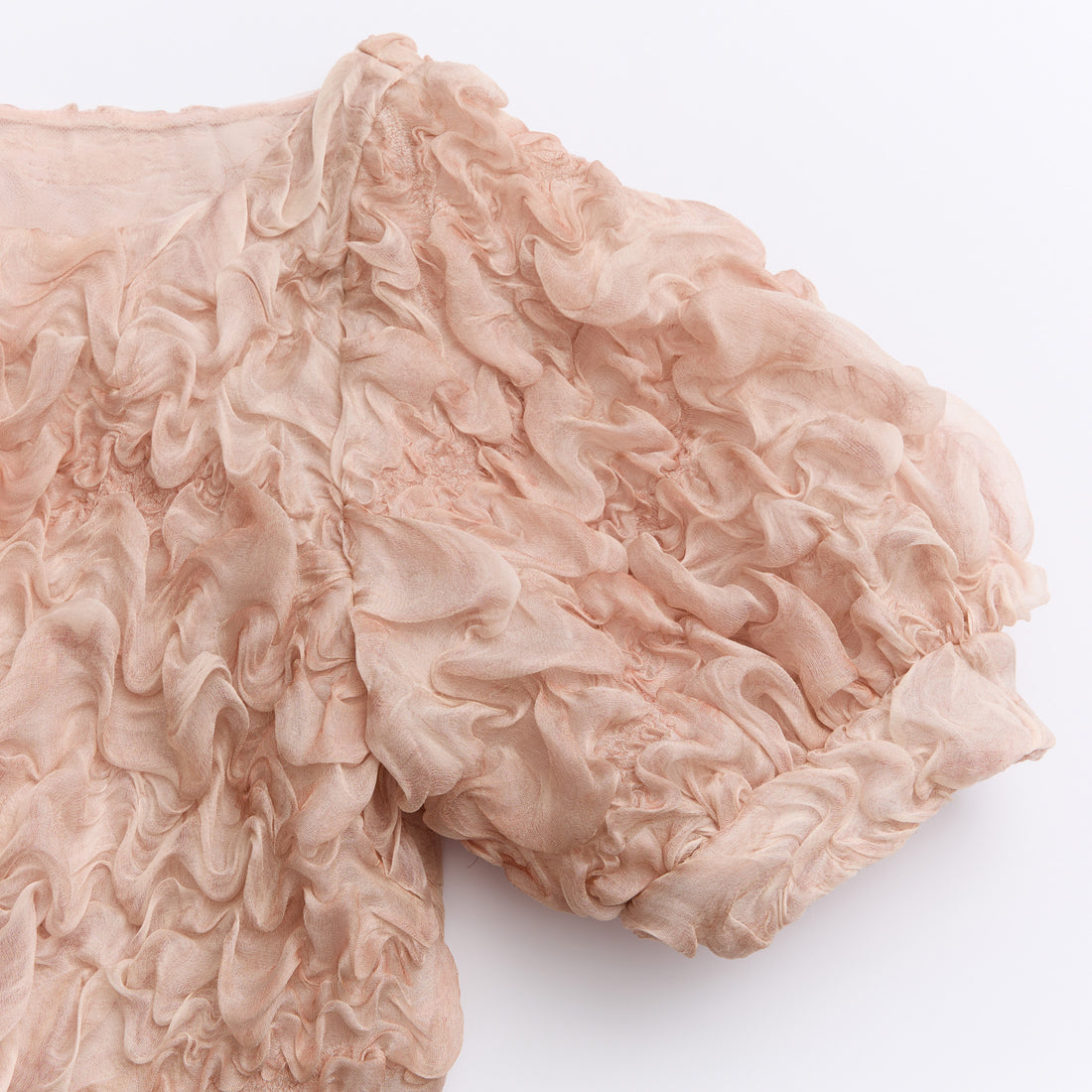 “Gallery Hours ” 義大利真絲立體藝術面料上衣—Rose Dew胭花玫瑰