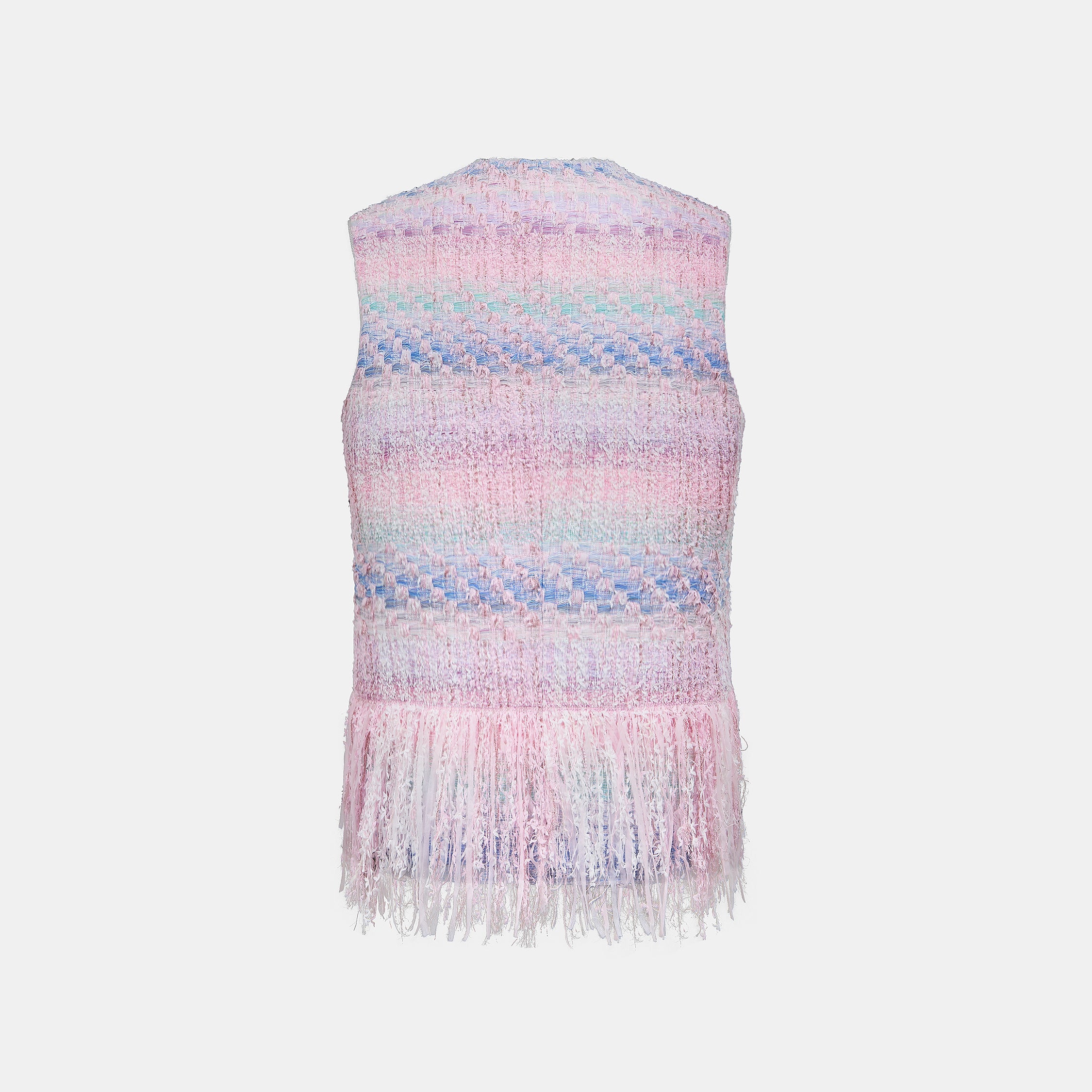 “Brunch at Ritz”法國羽紗流蘇花呢中長款馬甲背心—Woven Éclat 織光流影