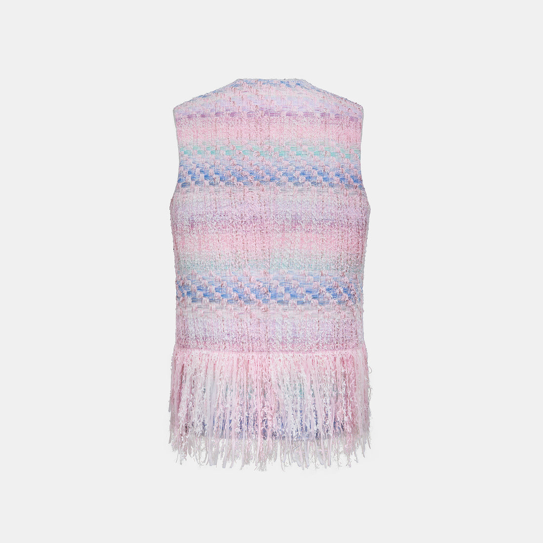 “Brunch at Ritz”法國羽紗流蘇花呢中長款馬甲背心—Woven Éclat 織光流影