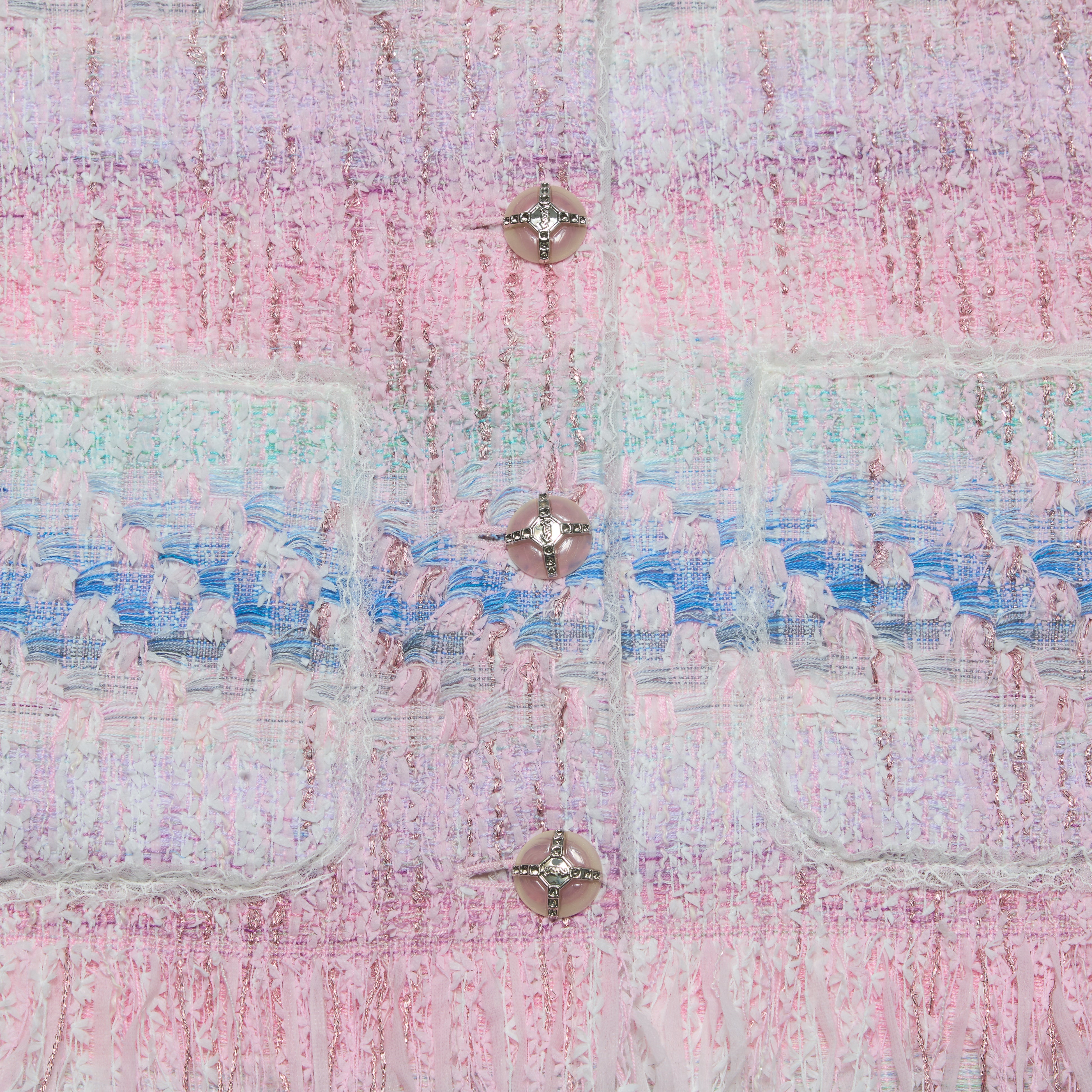 “Brunch at Ritz”法國羽紗流蘇花呢中長款馬甲背心—Woven Éclat 織光流影