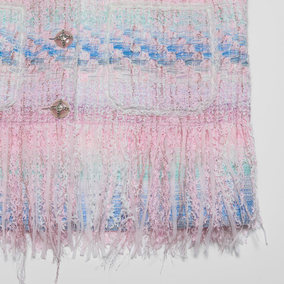 “Brunch at Ritz”法國羽紗流蘇花呢中長款馬甲背心—Woven Éclat 織光流影