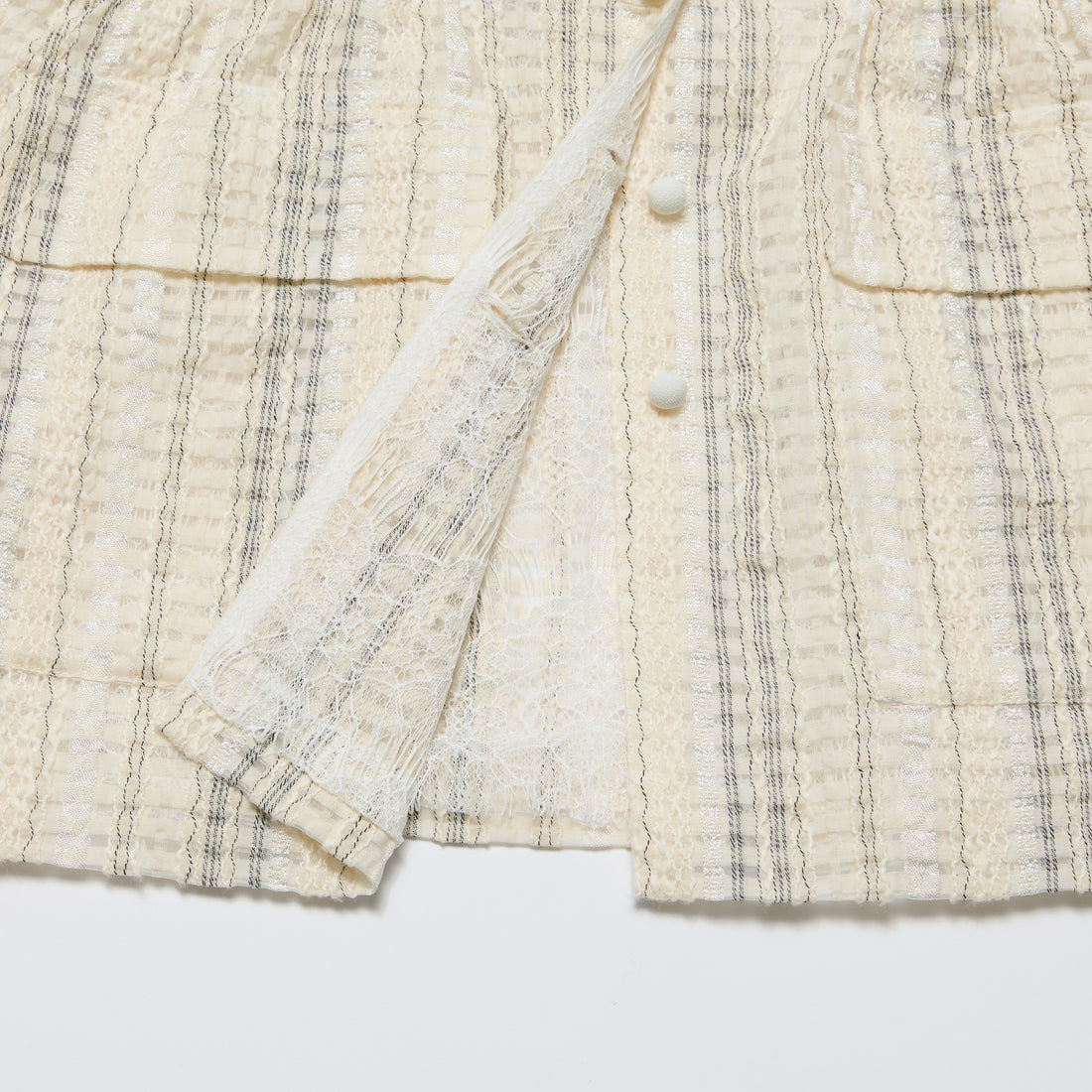 “Weekend at Monaco”義大利棉紡格織透蕾絲紗狩獵收腰馬甲背心— Stone Veil 石紗微影