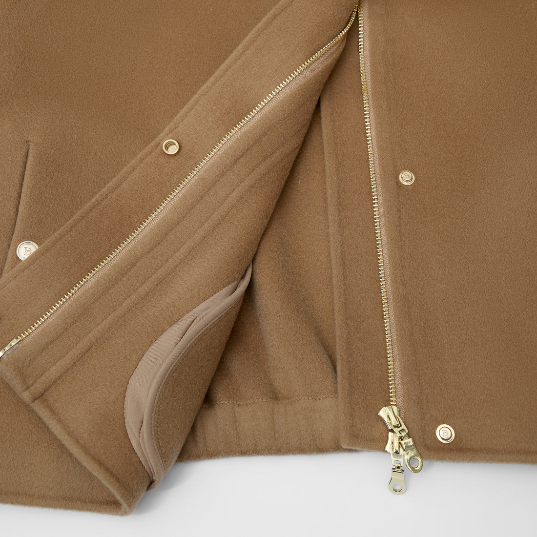 "Winter Diary"100%Cashmere雙面極細長絨拼皮立領狩獵外套—Honey Acorn暖蜜糖韻