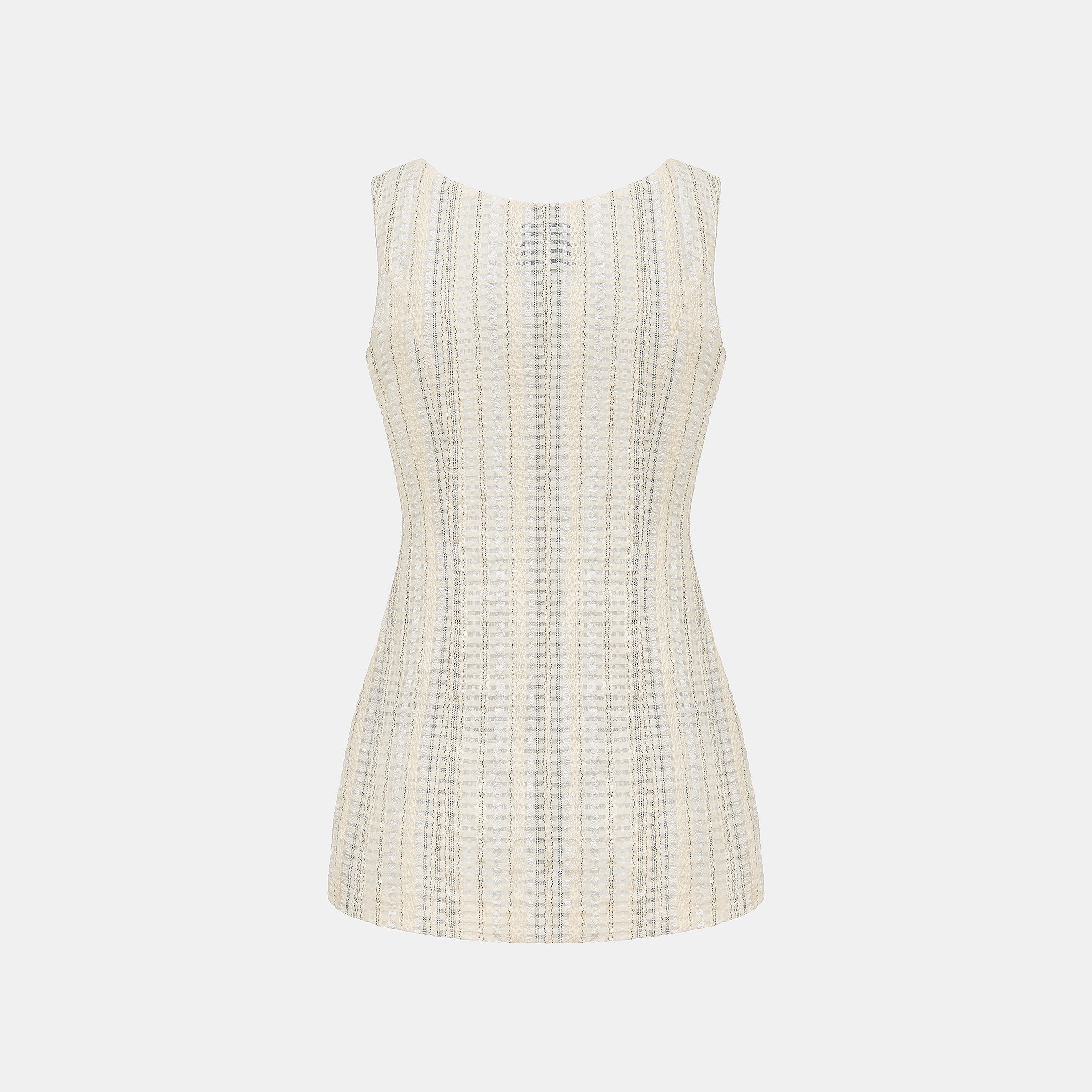 “Weekend at Monaco”義大利棉紡格織透紗蕾絲馬甲背心— Stone Veil 石紗微影