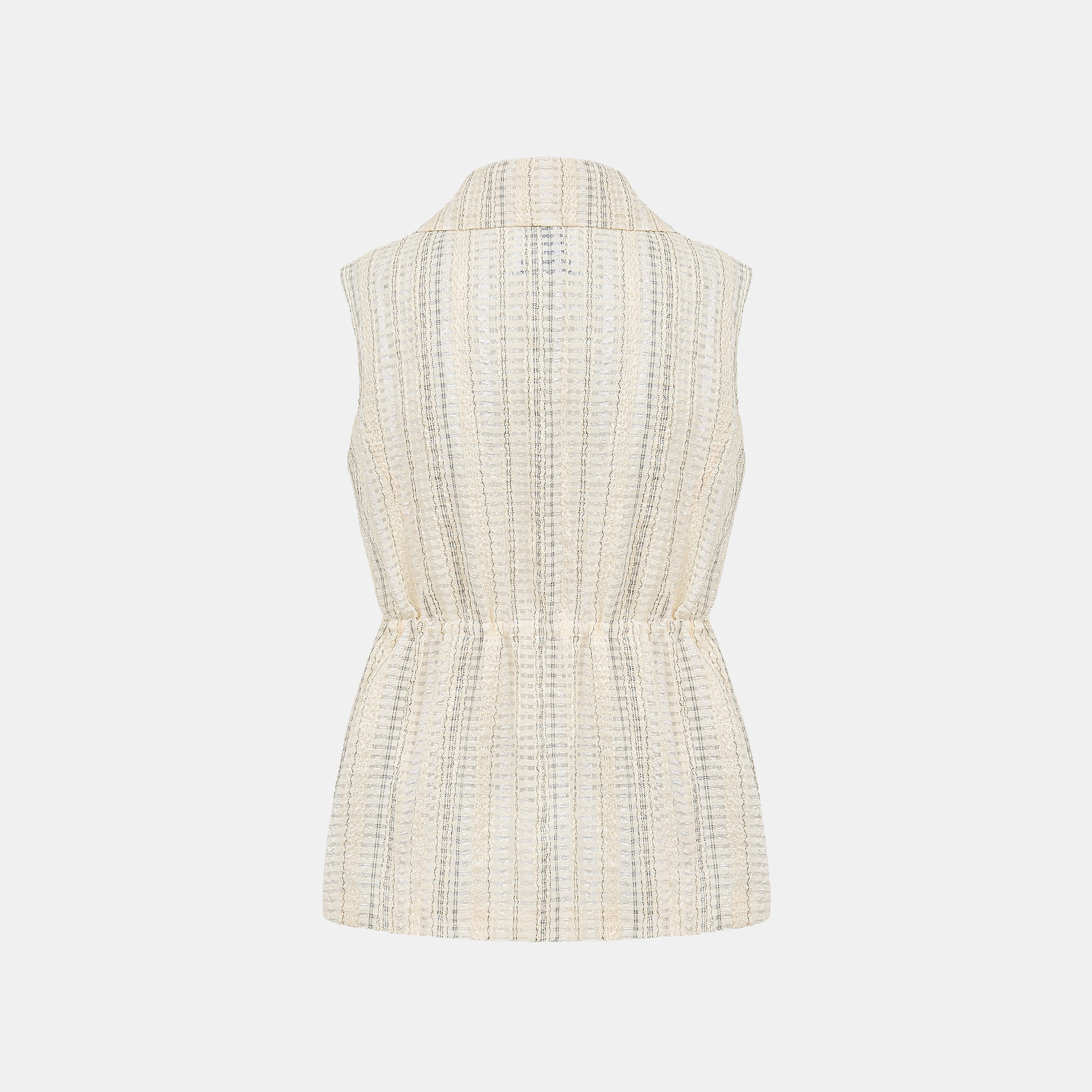 “Weekend at Monaco”義大利棉紡格織透蕾絲紗狩獵收腰馬甲背心— Stone Veil 石紗微影