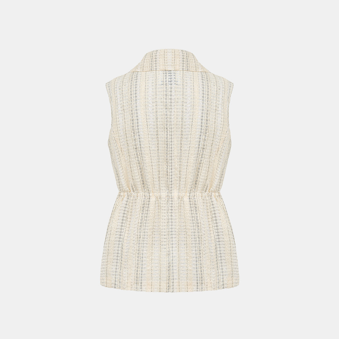 “Weekend at Monaco”義大利棉紡格織透蕾絲紗狩獵收腰馬甲背心— Stone Veil 石紗微影