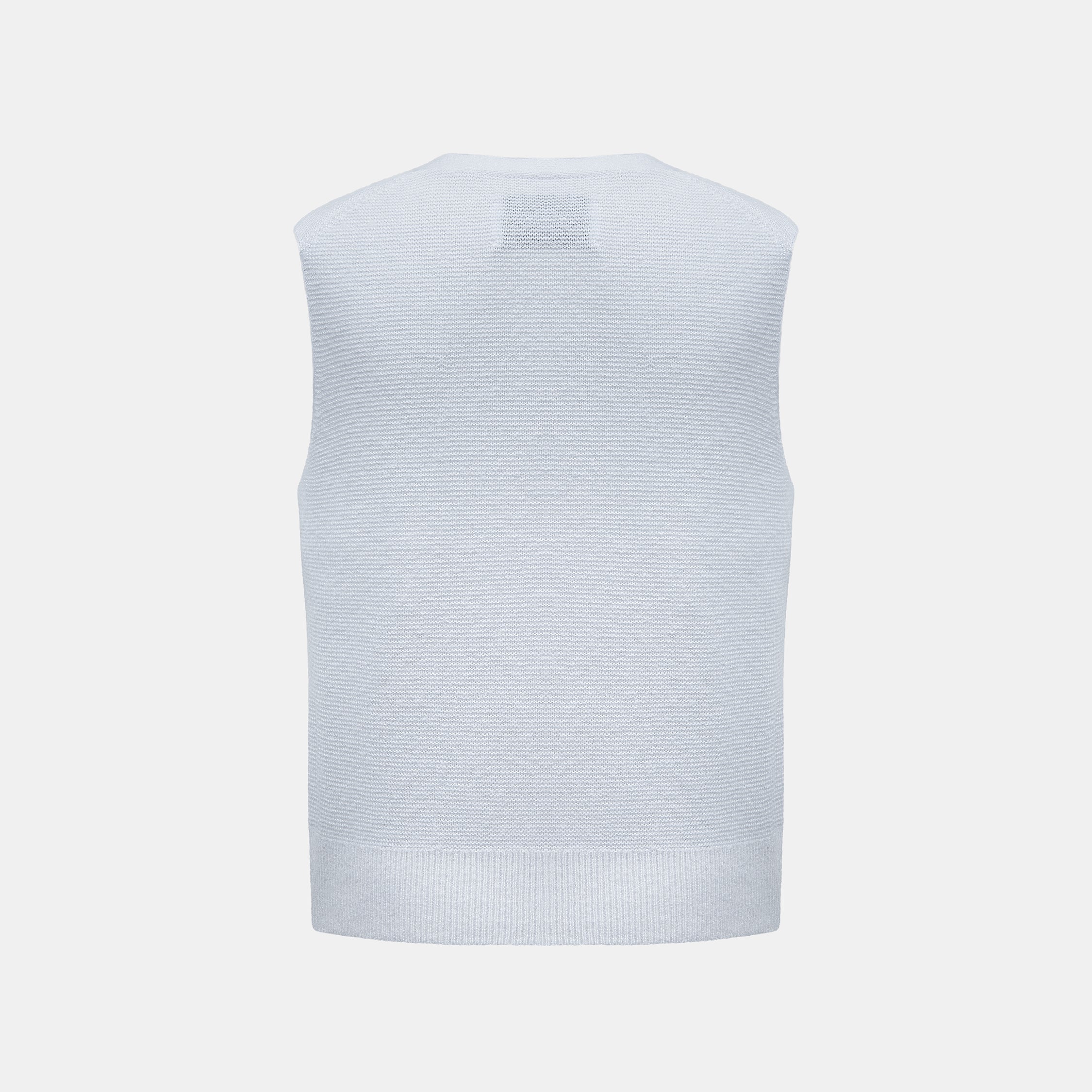 Spring Diary” Silk Cashmere真絲兩件式背心針織上衣—Azure Glow藍霧輕光